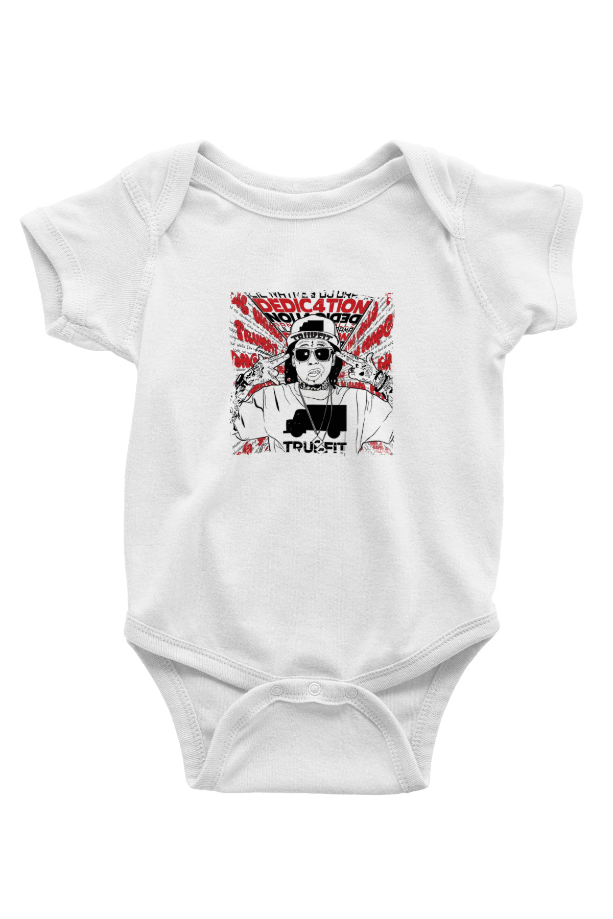 Lil Wayne Baskılı Unisex Beyaz Bebek Body - Zıbın