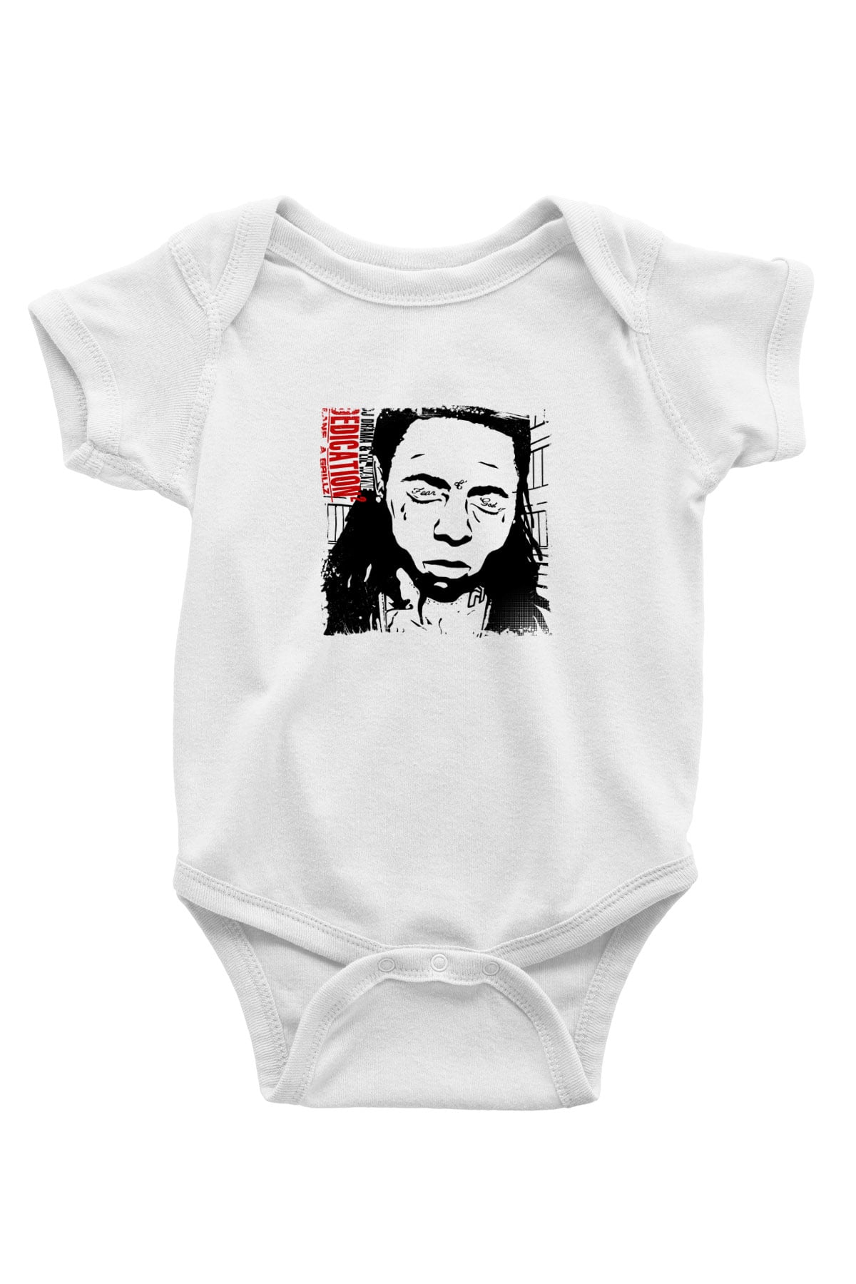 Lil Wayne Baskılı Unisex Beyaz Bebek Body - Zıbın
