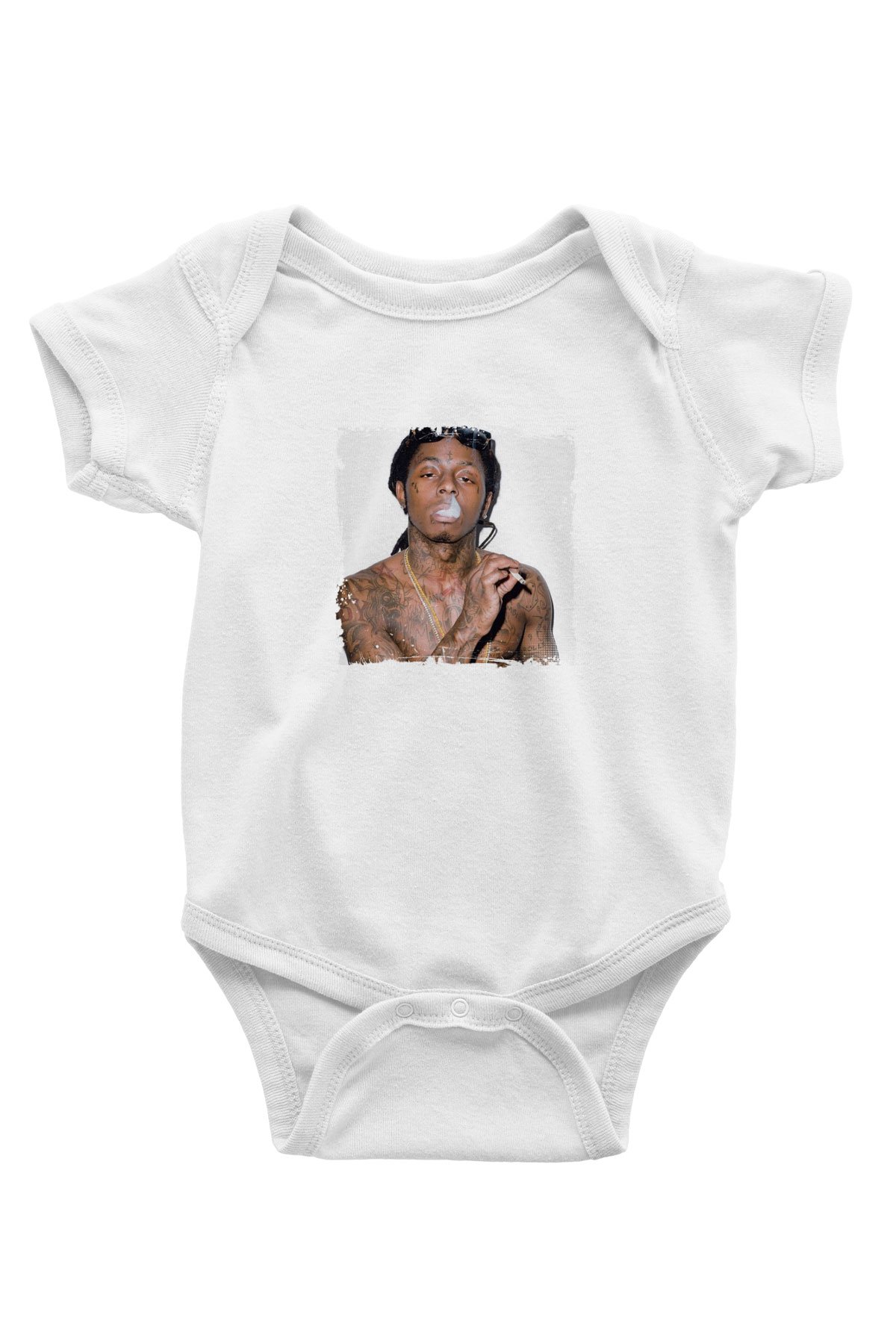Lil Wayne Baskılı Unisex Beyaz Bebek Body - Zıbın