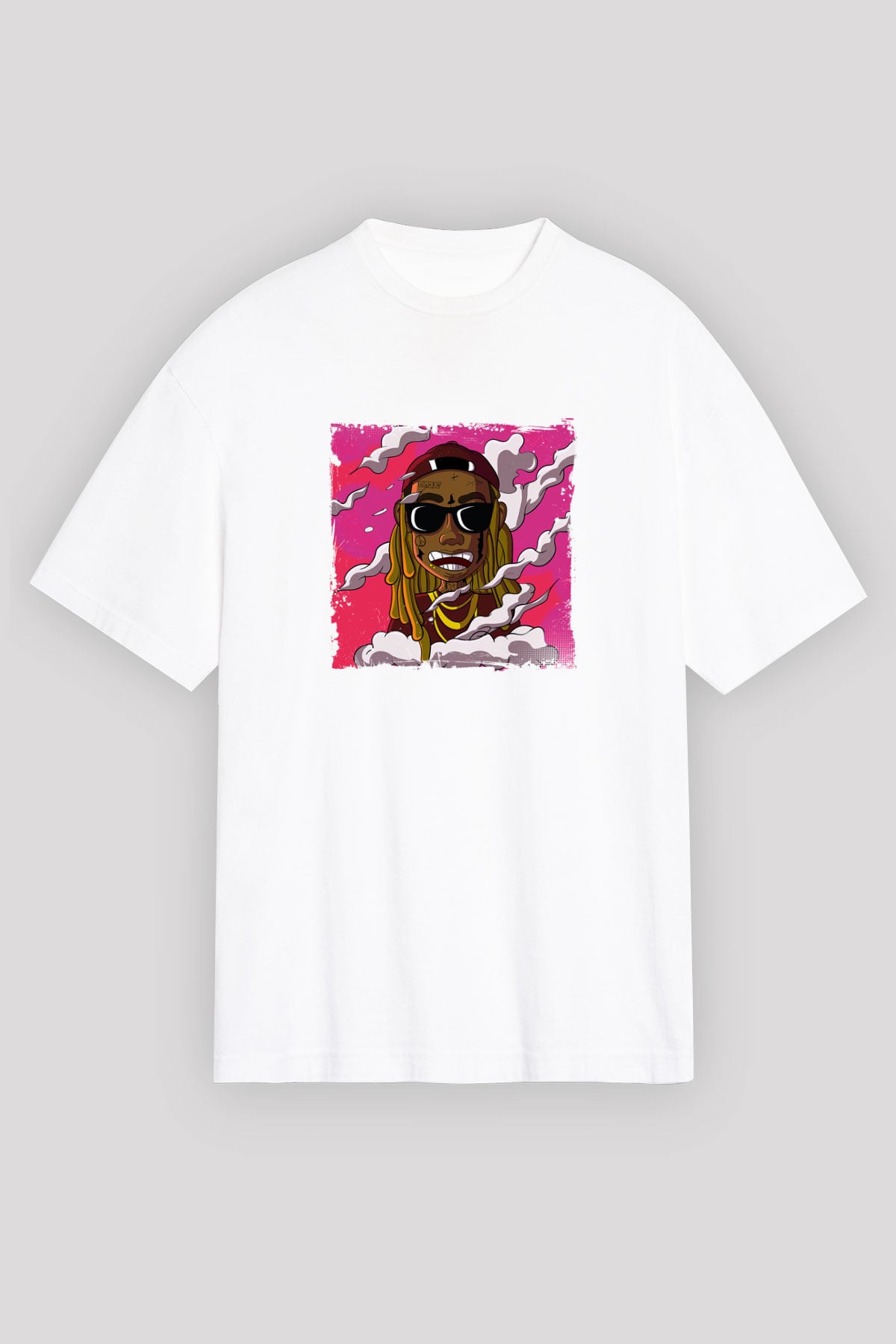 Lil Wayne Baskılı Unisex Beyaz Tişört