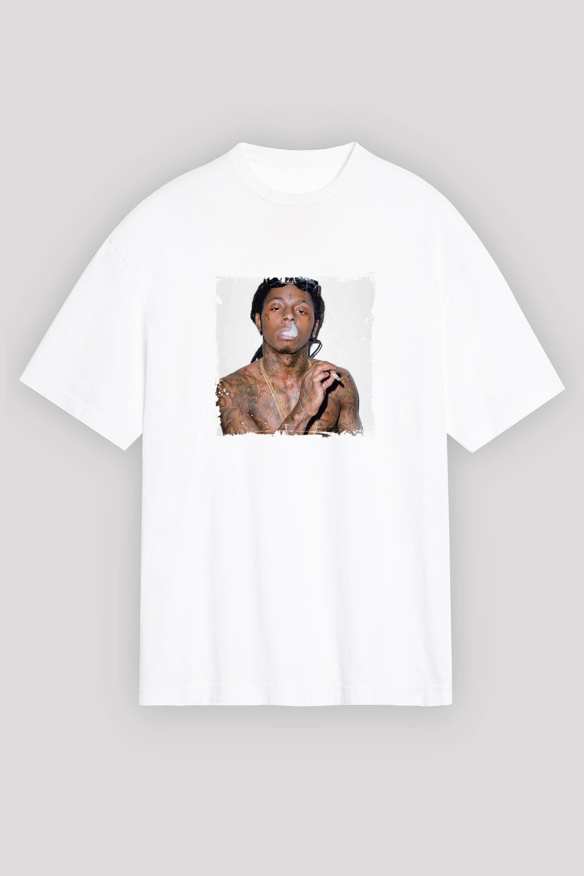 Lil Wayne Baskılı Unisex Beyaz Tişört