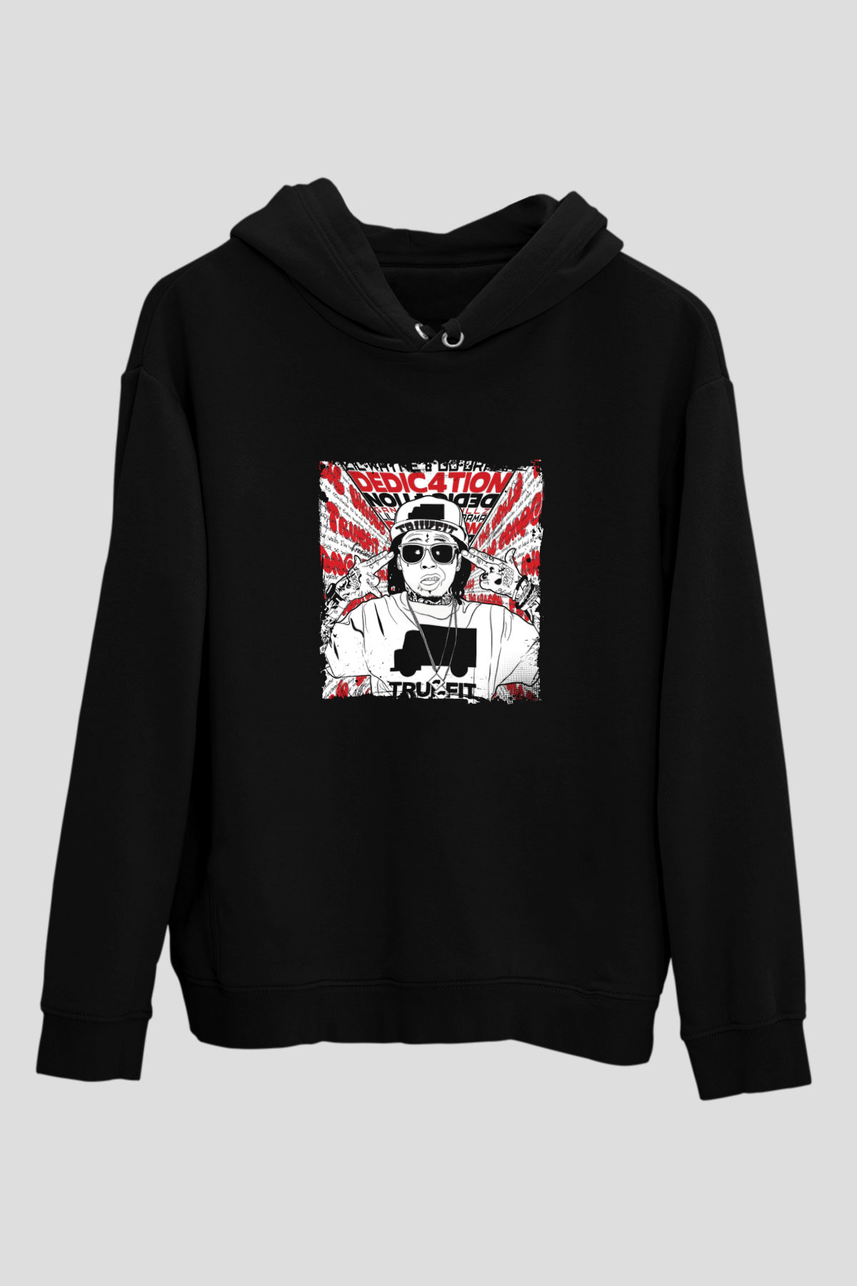 Lil Wayne Baskılı Unisex Siyah Hoodie