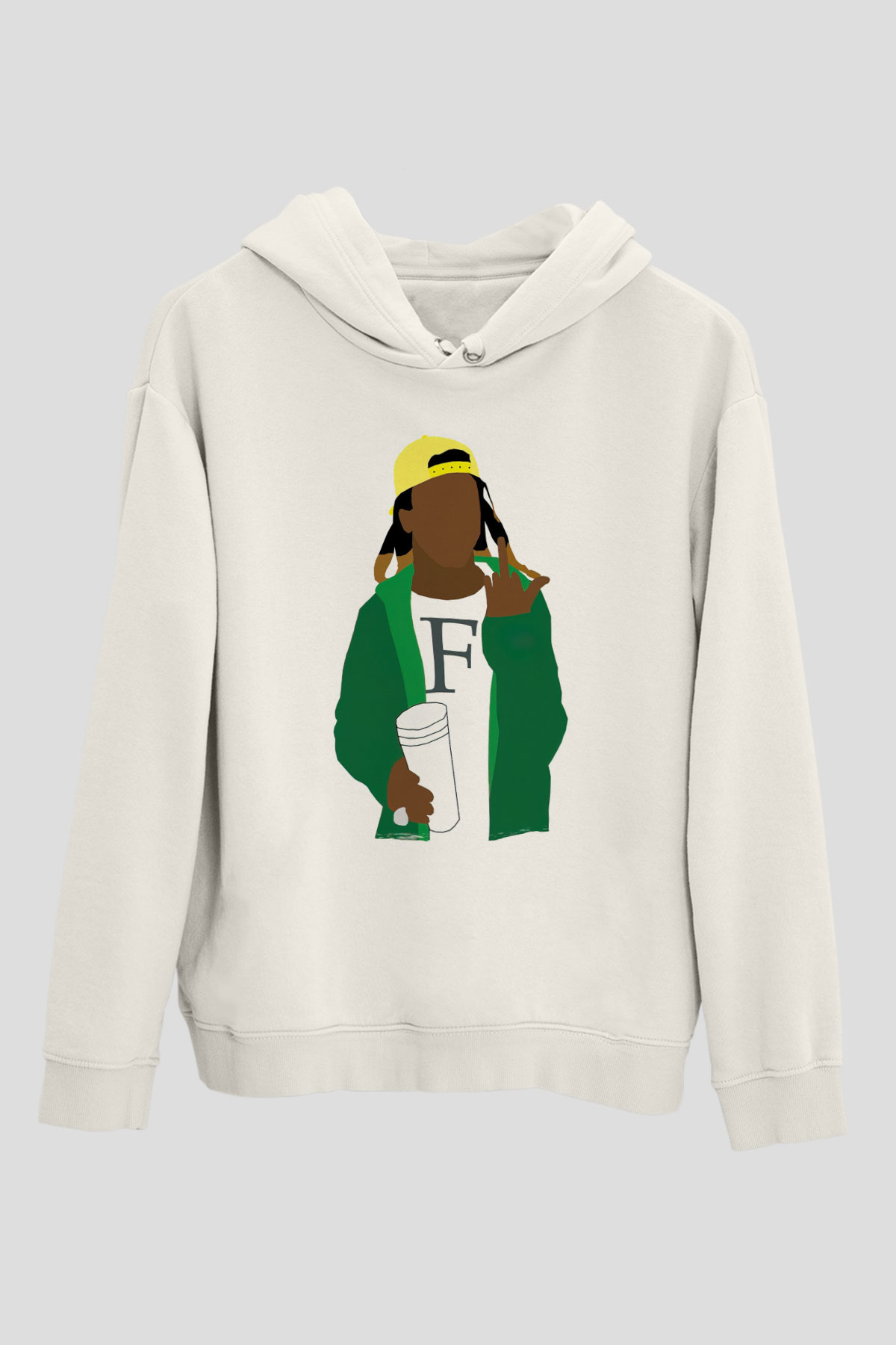 Lil Wayne Beyaz Unisex Kapüşonlu Sweatshirt
