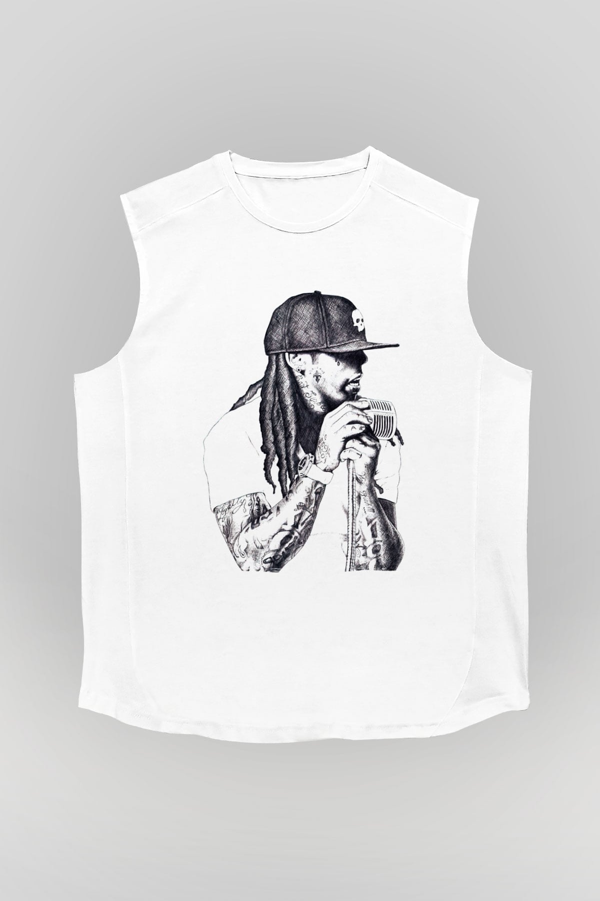 Lil Wayne Beyaz Unisex Kolsuz Tişört