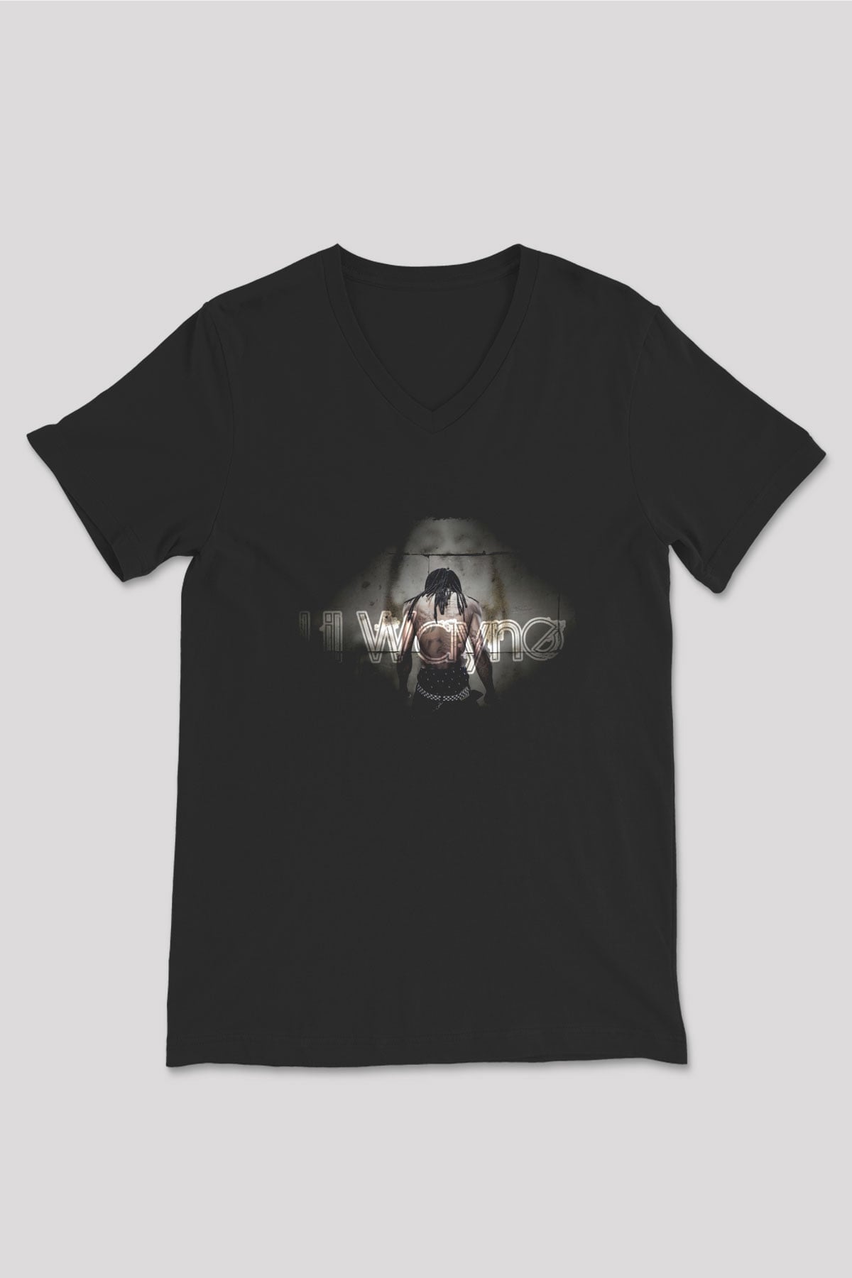 Lil Wayne Siyah Unisex V Yaka Tişört