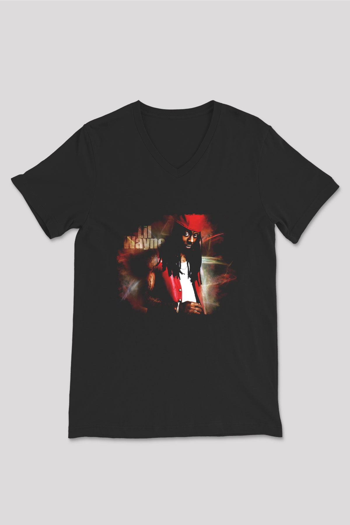 Lil Wayne Siyah Unisex V Yaka Tişört