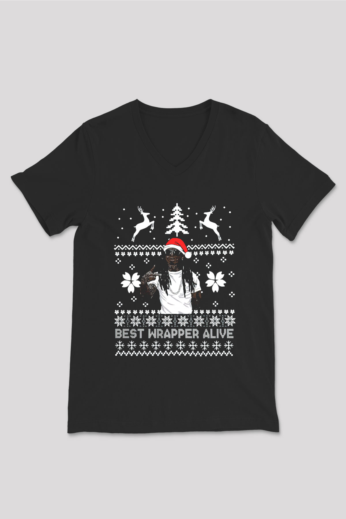 Lil Wayne Siyah Unisex V Yaka Tişört
