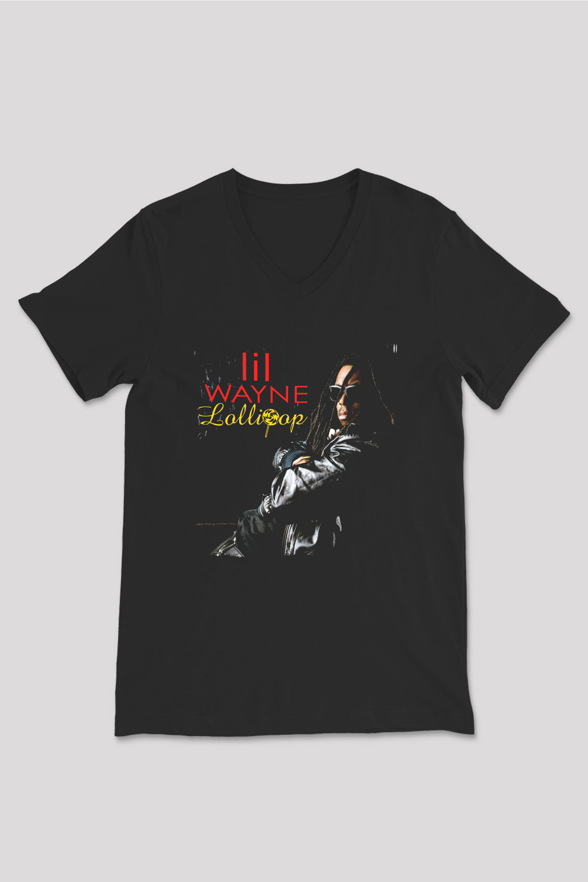 Lil Wayne Siyah Unisex V Yaka Tişört