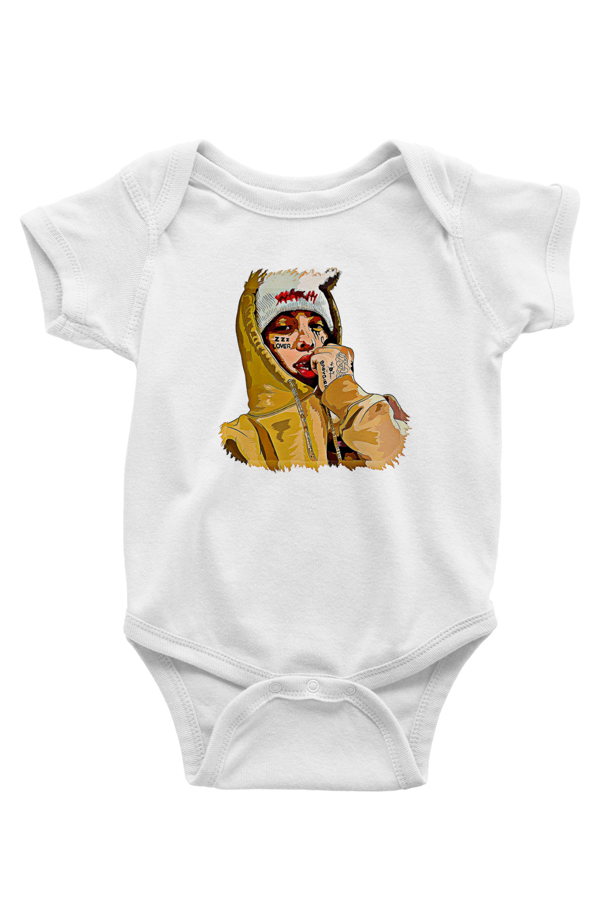 Lil Xan Baskılı Beyaz Unisex Bebek Body - Zıbın