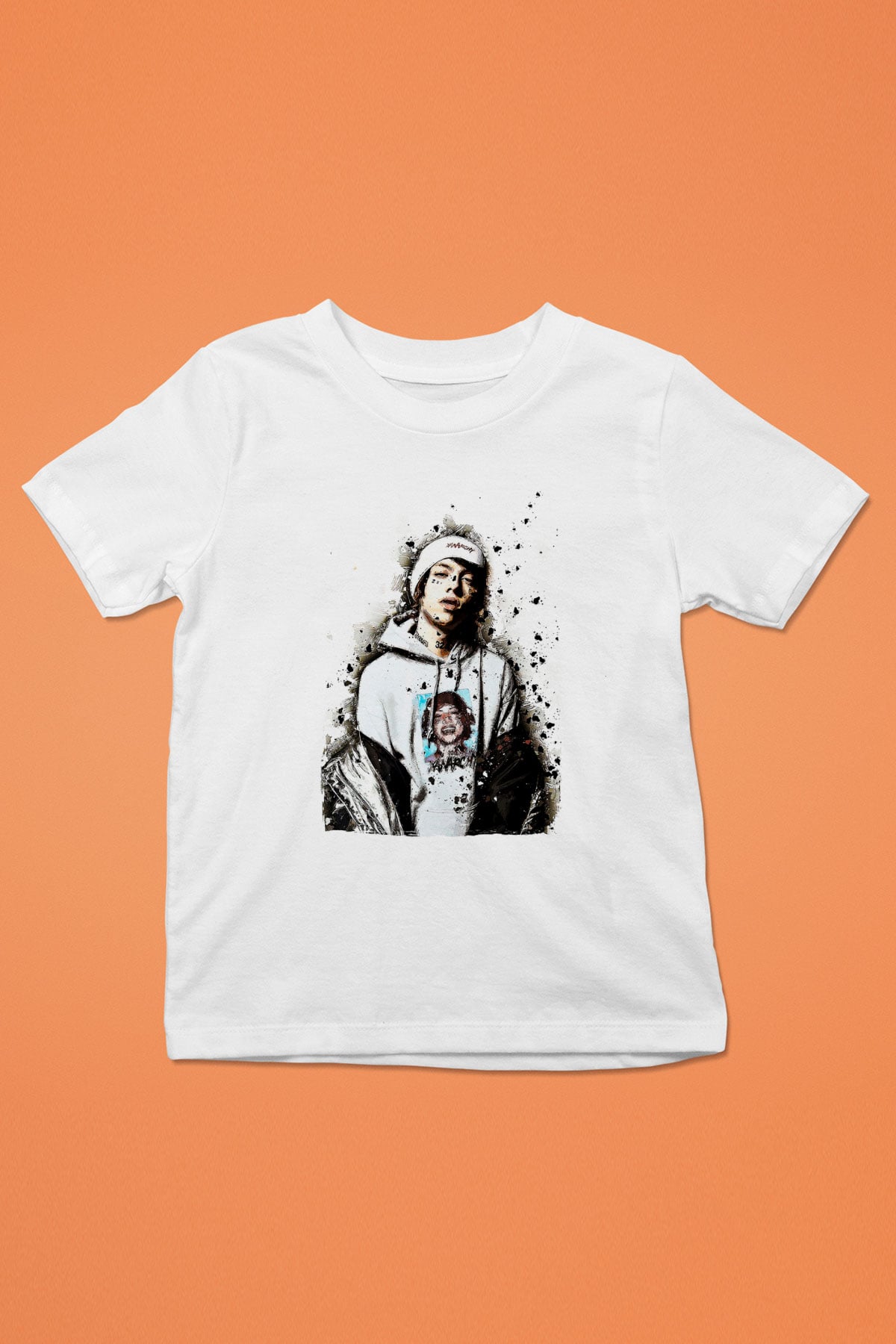 Lil Xan Baskılı Beyaz Unisex Beyaz Çocuk Tişört - Tshirt