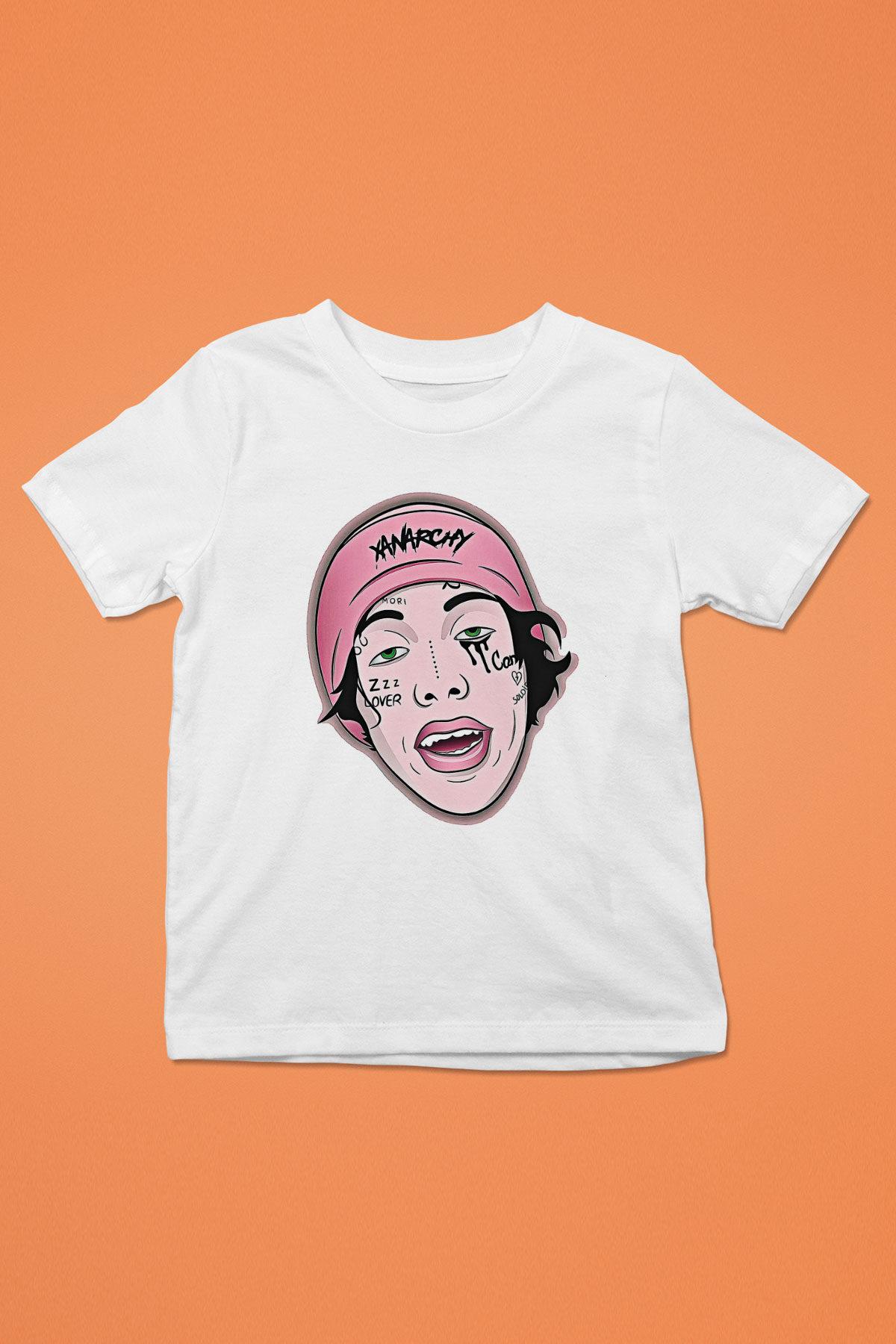 Lil Xan Baskılı Beyaz Unisex Beyaz Çocuk Tişört - Tshirt