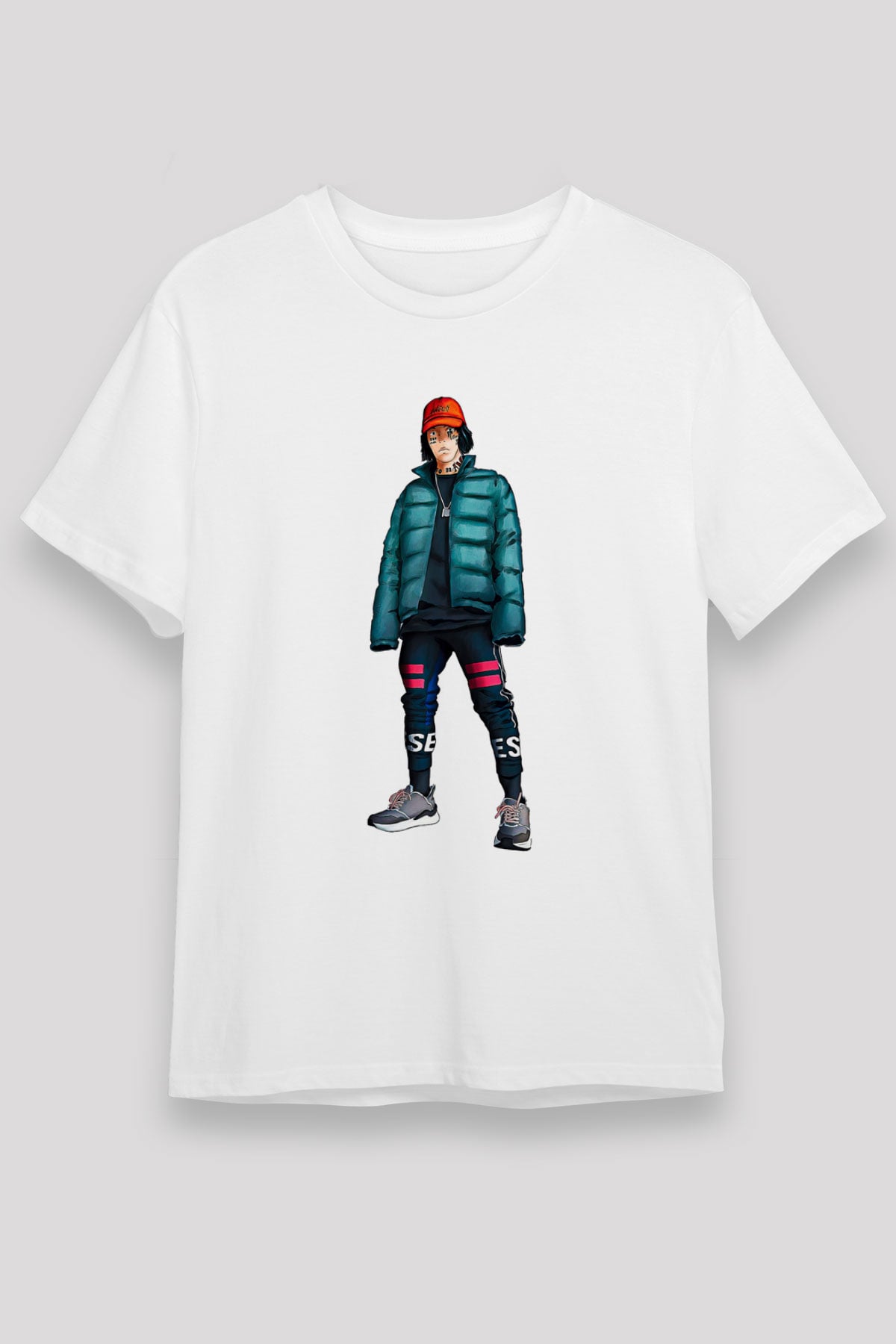 Lil Xan Baskılı Unisex Beyaz Tişört - Tshirt
