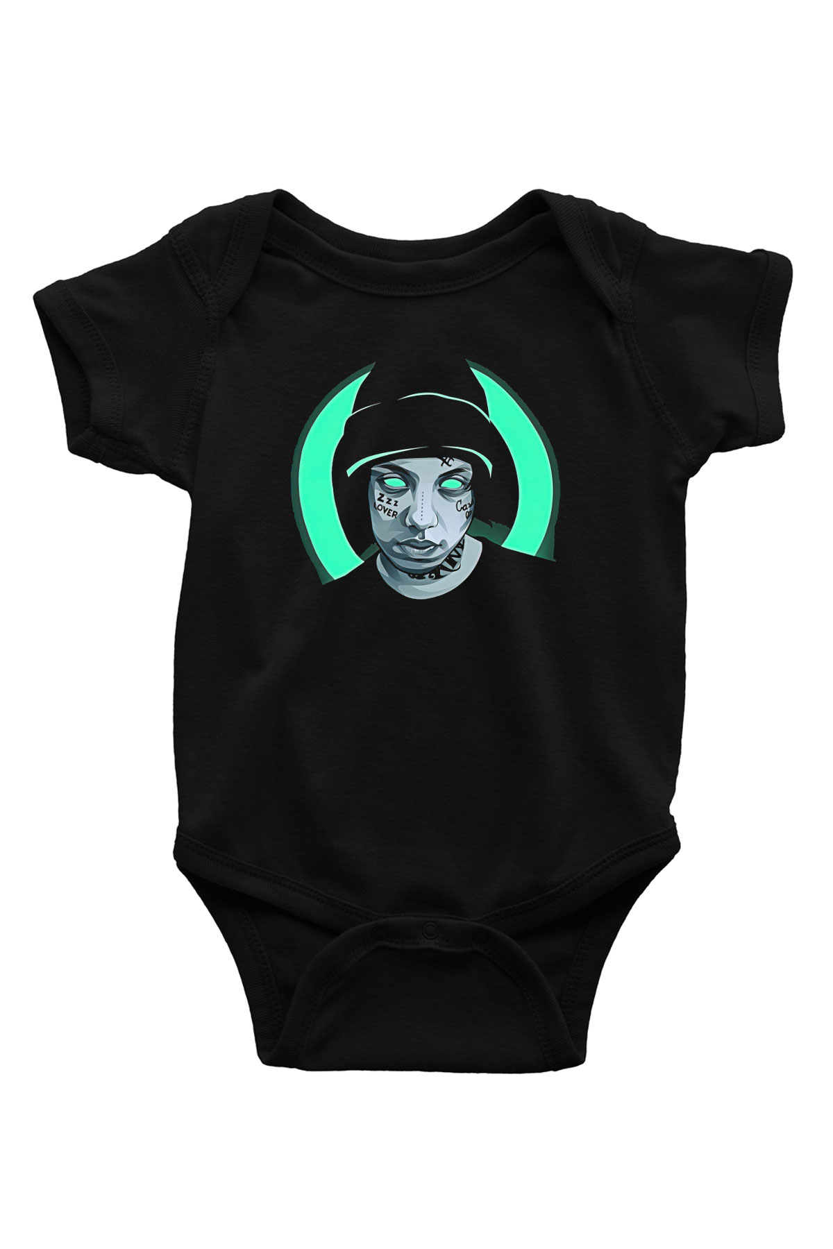 Lil Xan Baskılı Unisex Siyah Bebek Body - Zıbın