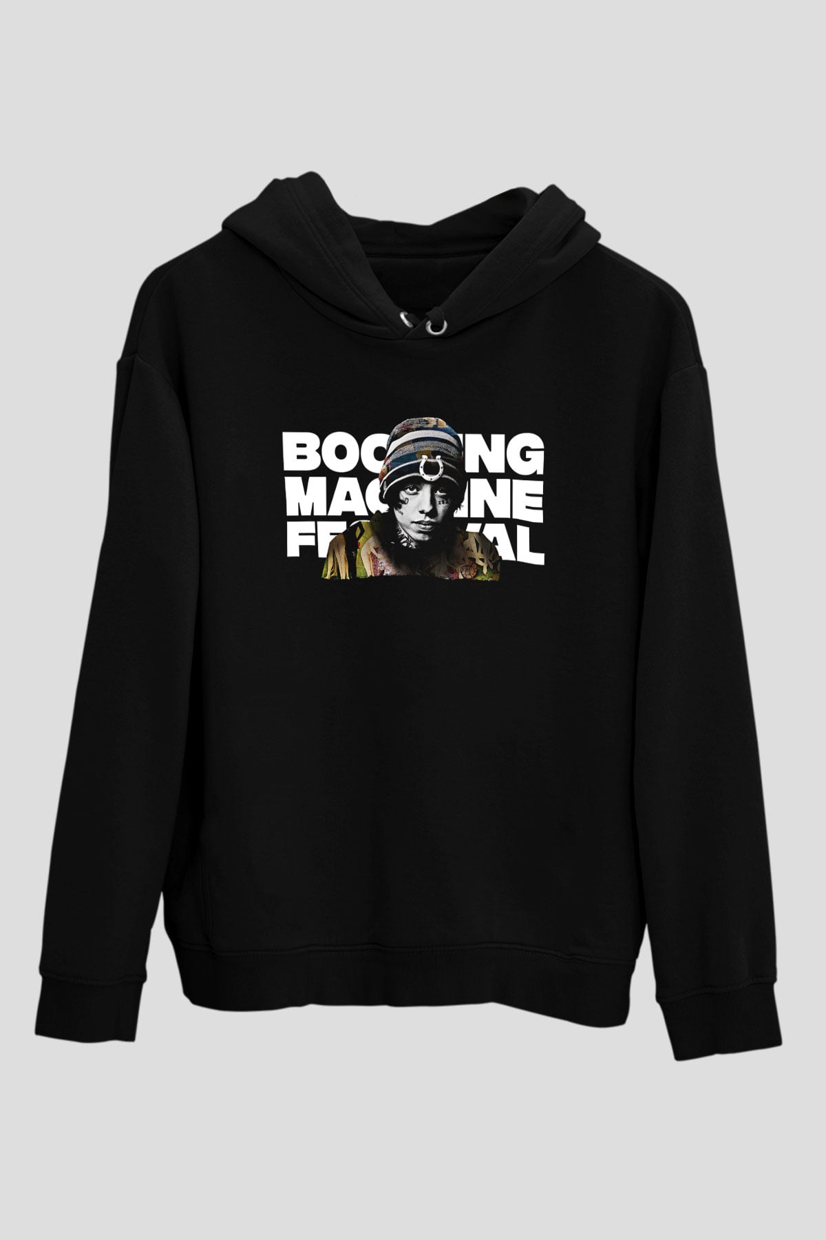 Lil Xan Baskılı Unisex Siyah Hoodie