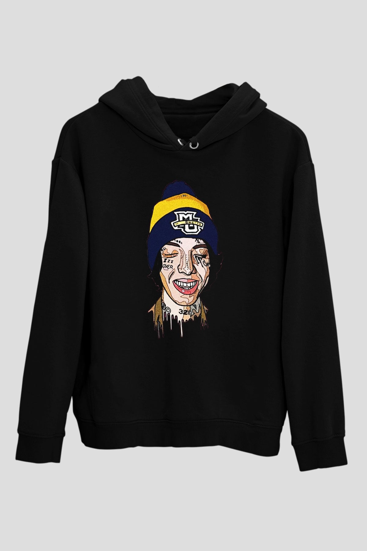 Lil Xan Baskılı Unisex Siyah Hoodie