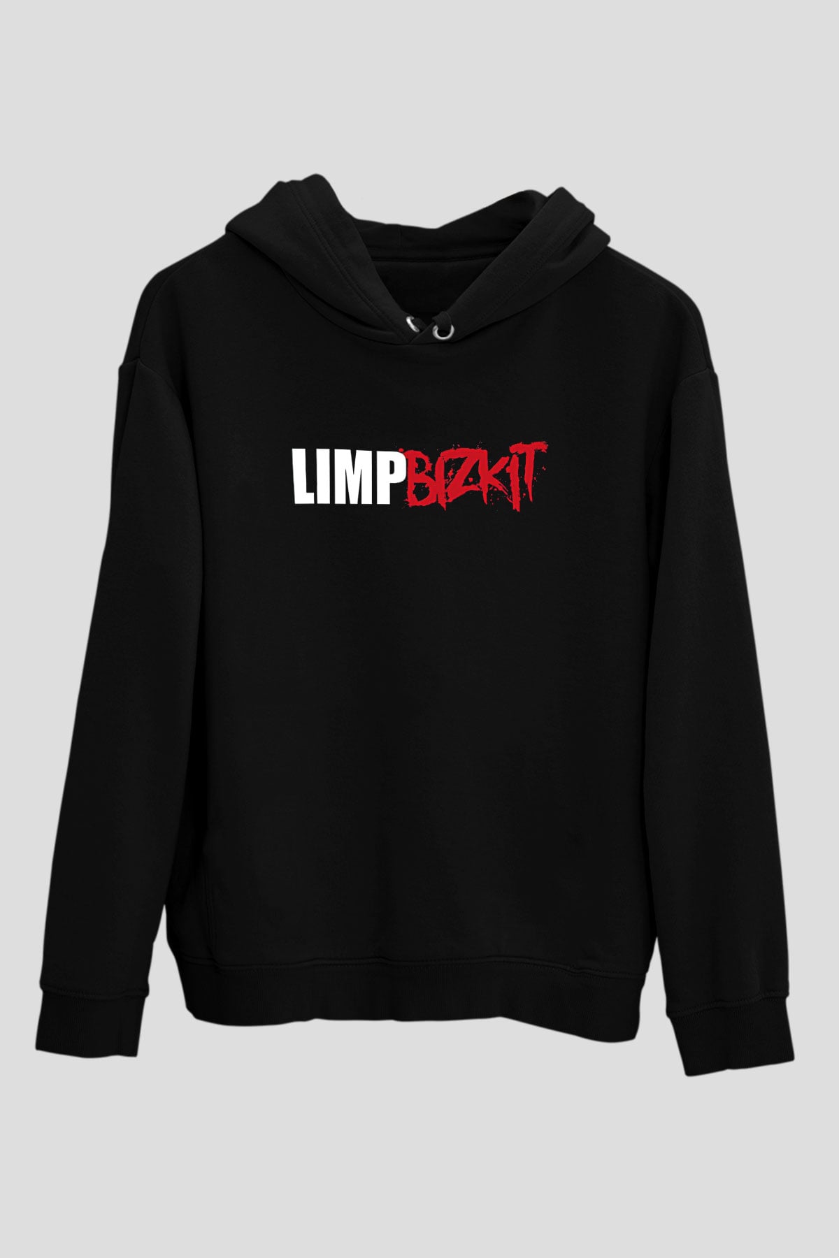 Limp Bizkit Baskılı Unisex Siyah Kapüşonlu Sweatshirt