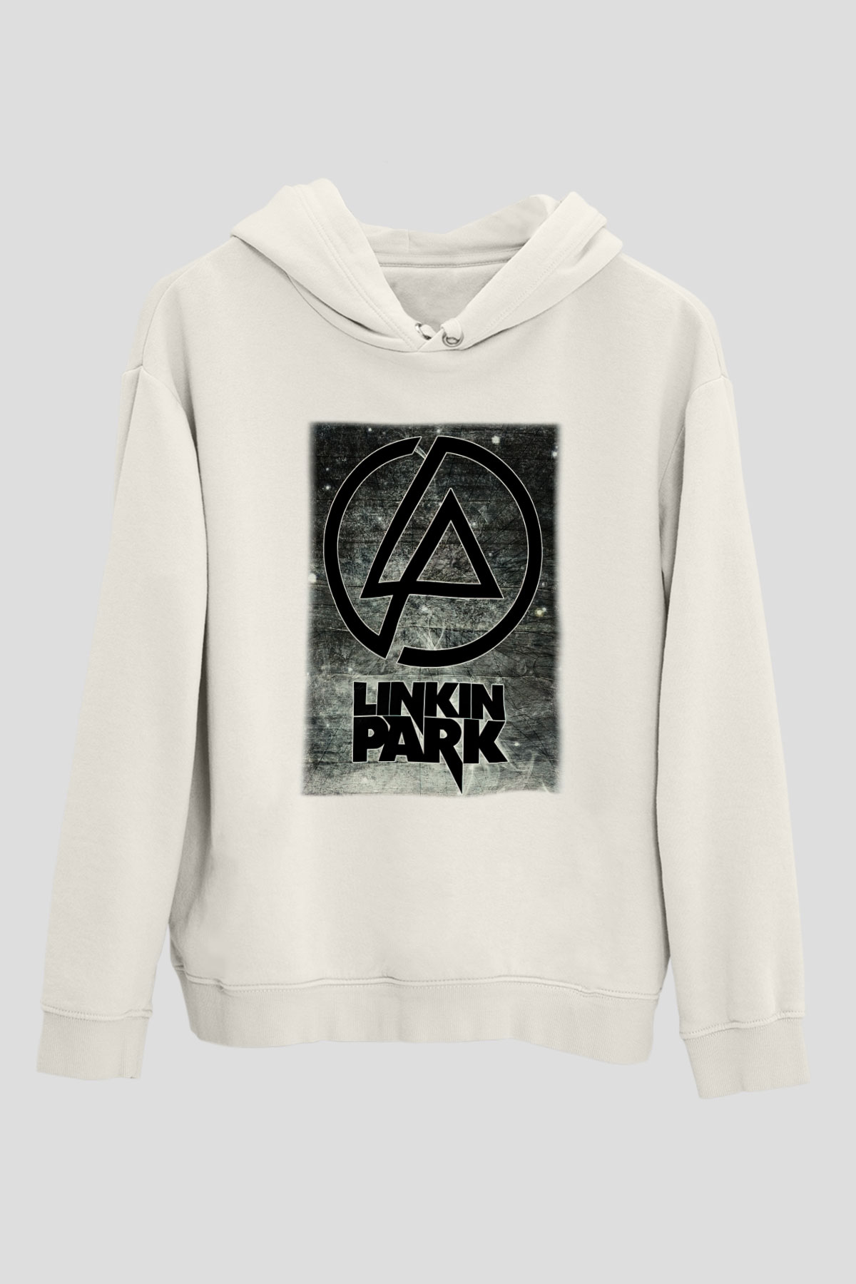 Linkin Park Beyaz Unisex Kapşonlu Sweatshirt