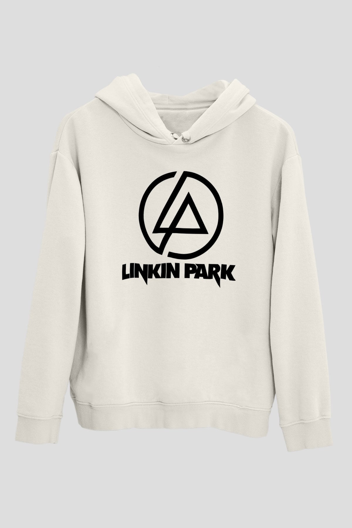 Linkin Park Beyaz Unisex Kapşonlu Sweatshirt