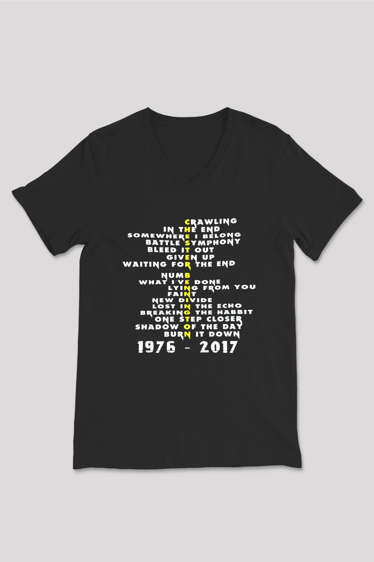 Linkin Park Siyah Unisex V Yaka Tişört