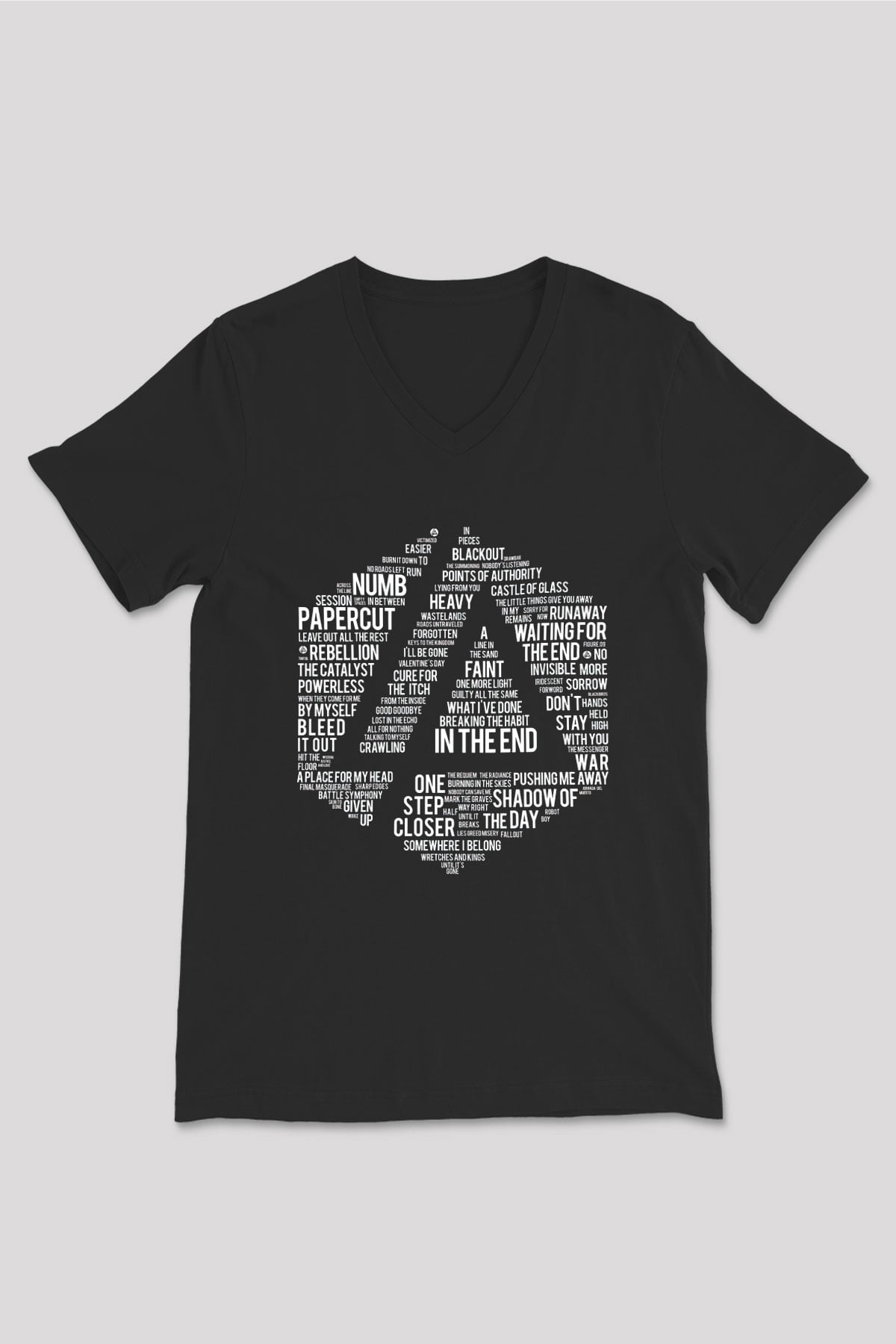 Linkin Park Siyah Unisex V Yaka Tişört T-Shirt