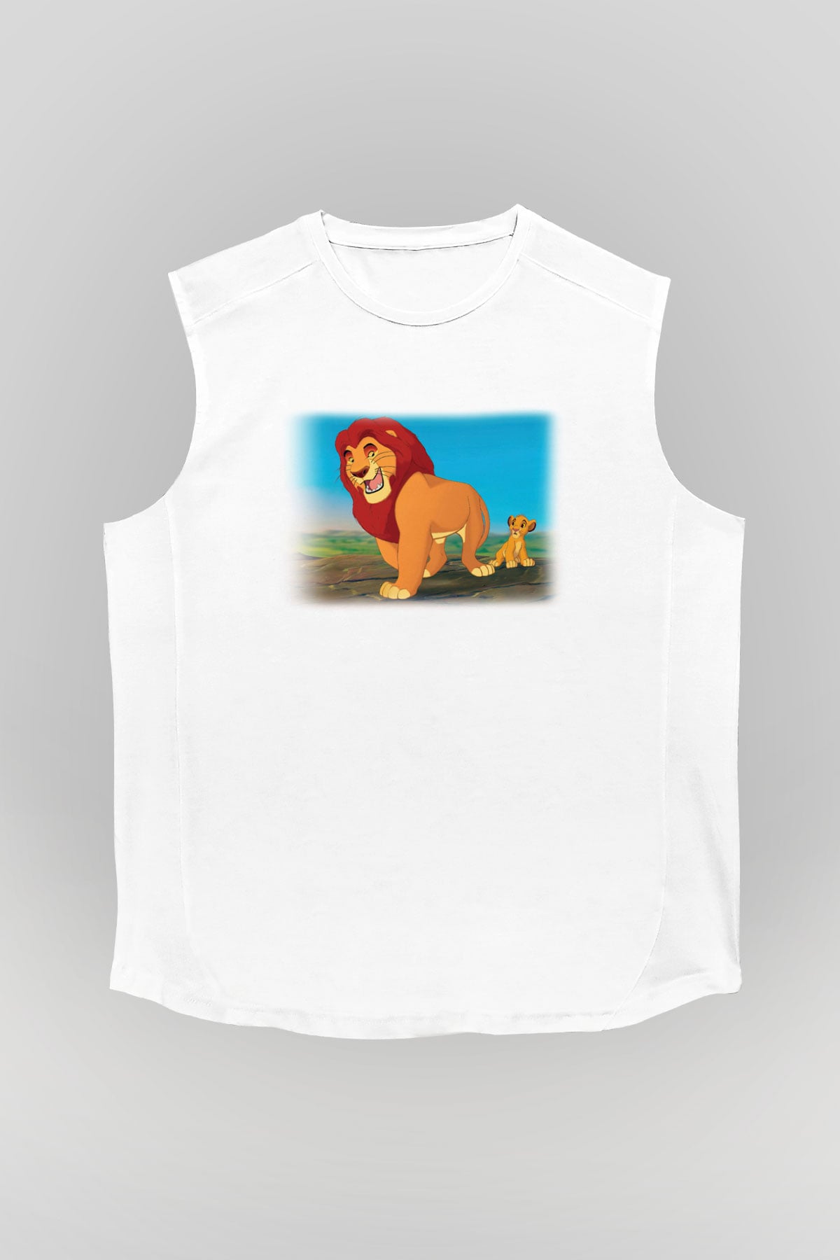 Lion King Beyaz Unisex Kolsuz Tişört