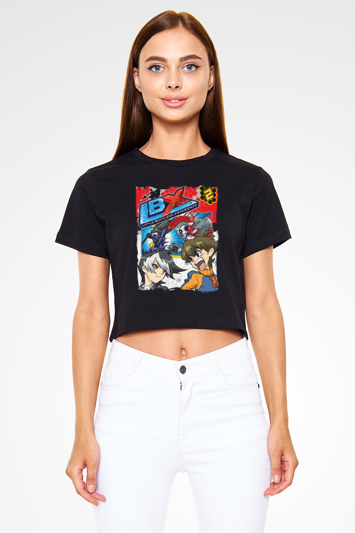 Little Battlers Experience Siyah  Crop Top Tişört