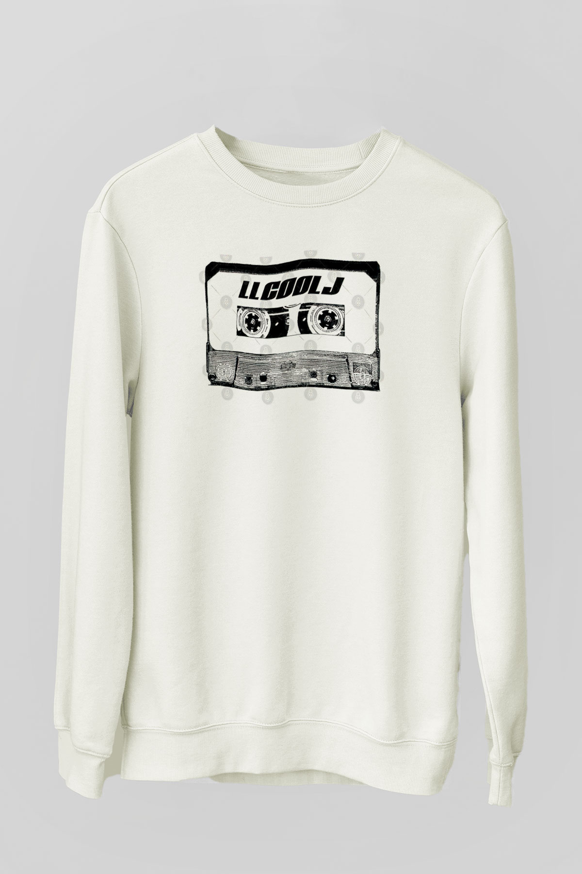 LL Cool J Baskılı Beyaz Unisex Sweatshirt