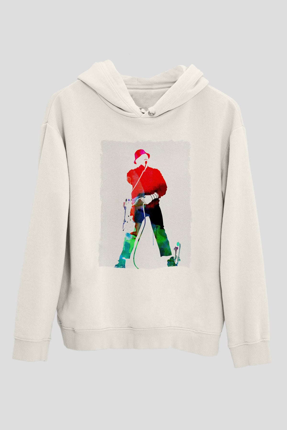 LL Cool J Beyaz Unisex Kapüşonlu Sweatshirt
