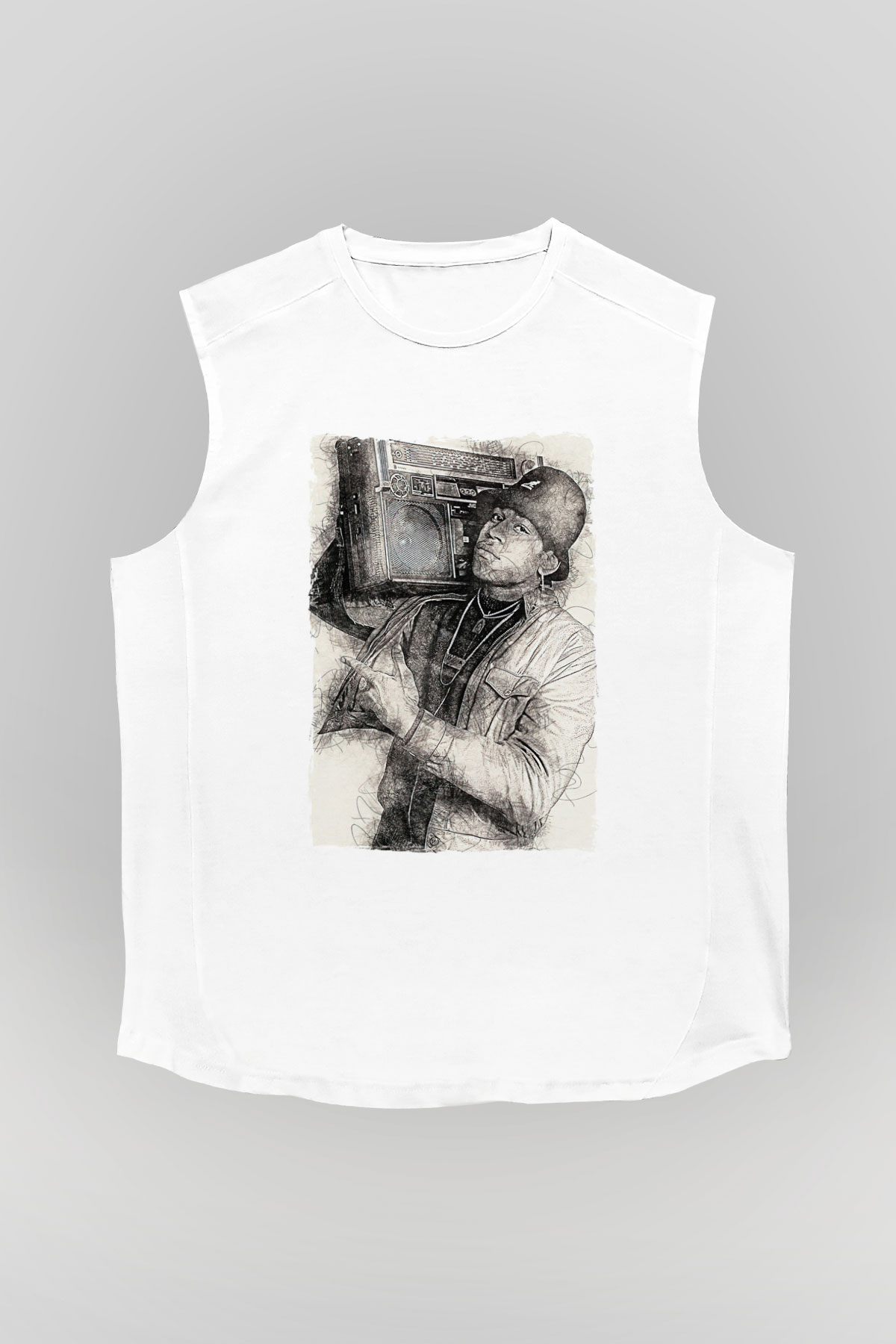 LL Cool J Beyaz Unisex Kolsuz Tişört
