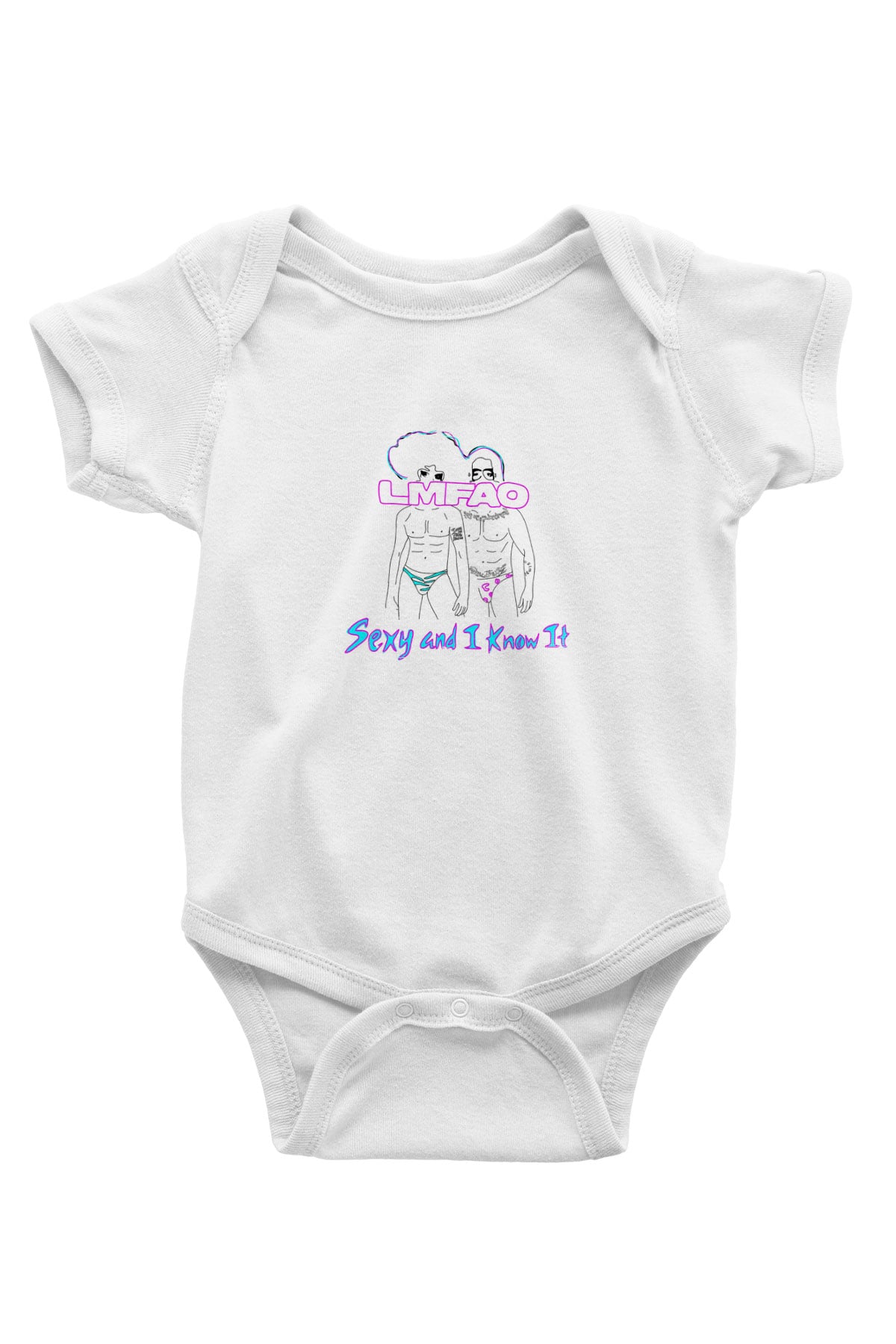 LMFAO Baskılı Unisex Beyaz Bebek Body - Zıbın