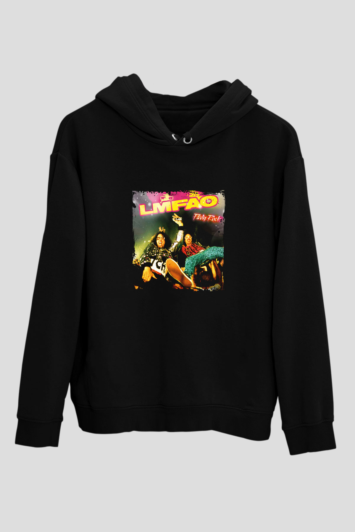 LMFAO Baskılı Unisex Siyah Hoodie
