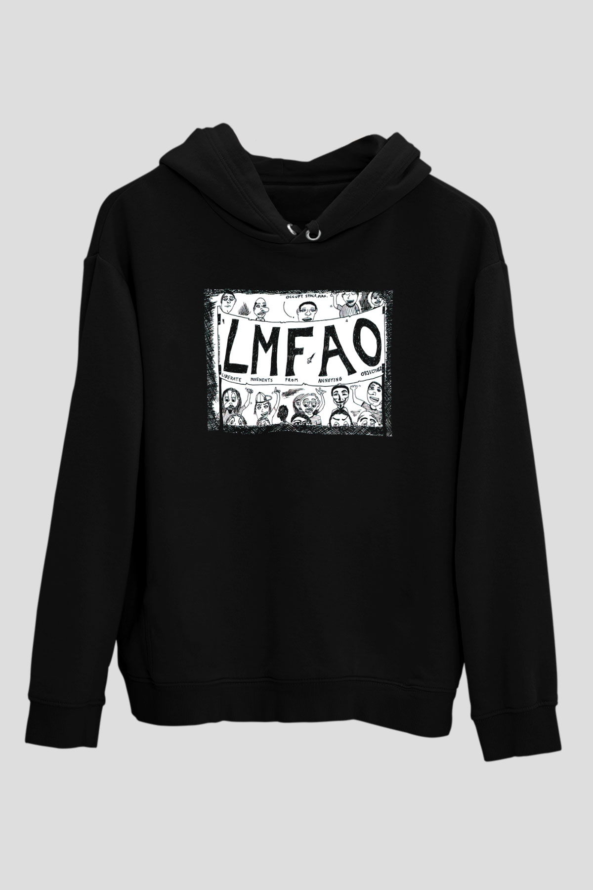 LMFAO Siyah Unisex Kapüşonlu Sweatshirt