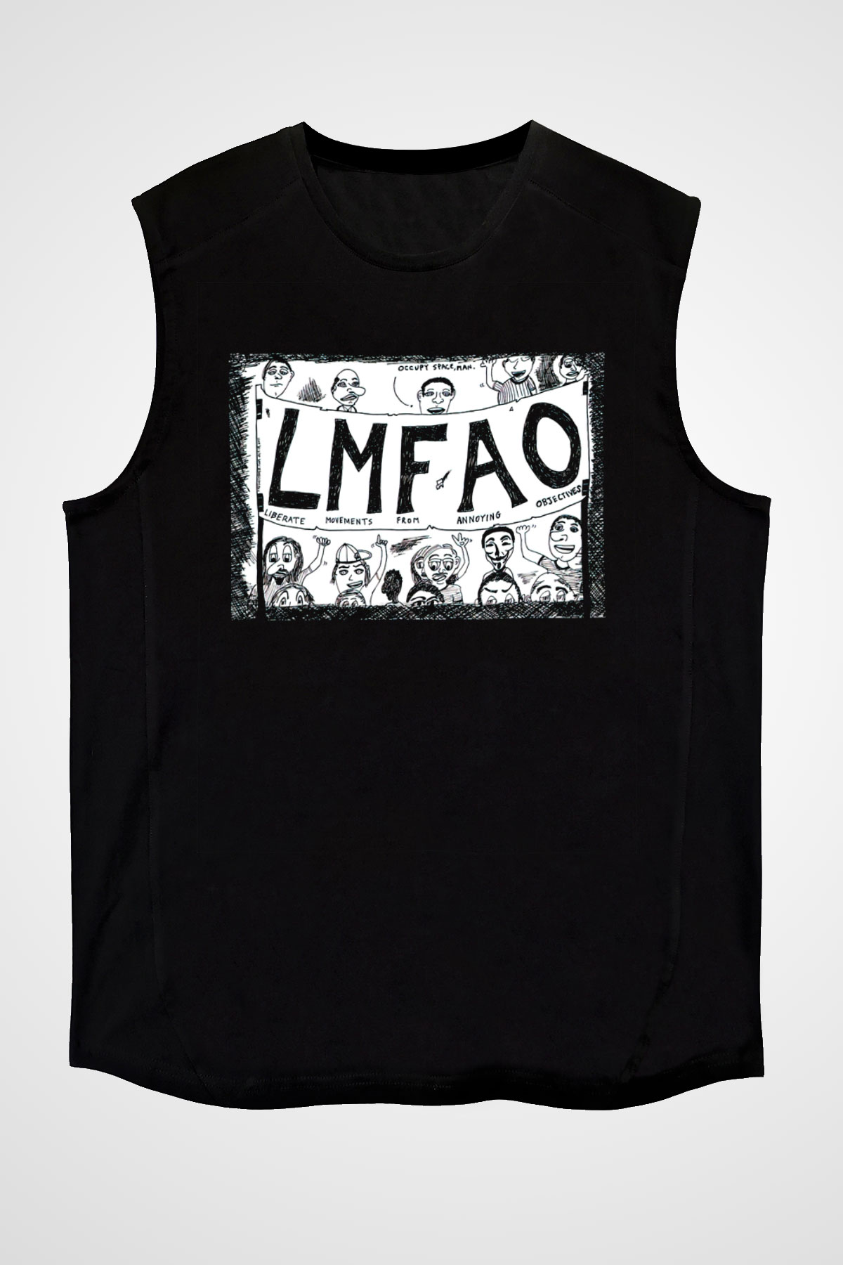 LMFAO Siyah Unisex Kolsuz Tişört
