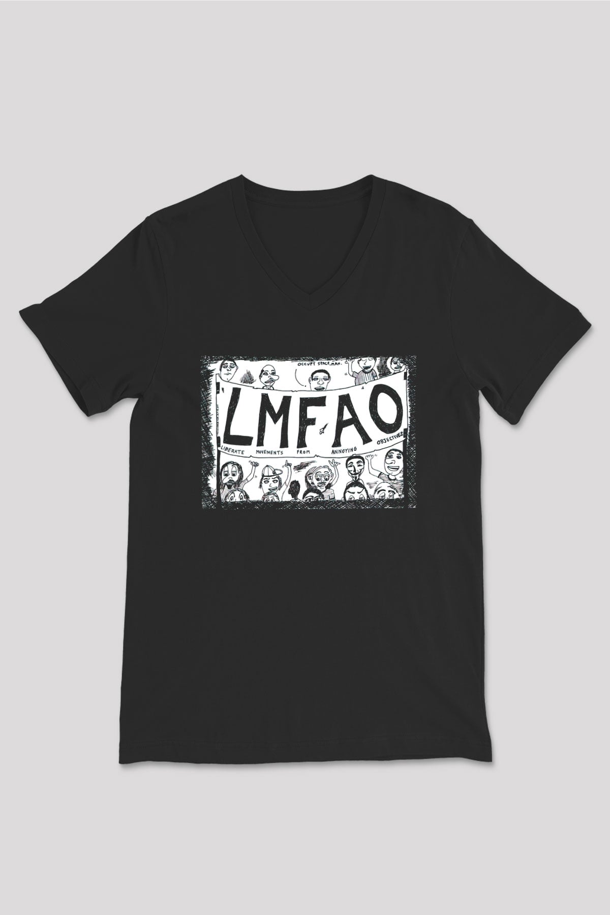 LMFAO Siyah Unisex V Yaka Tişört