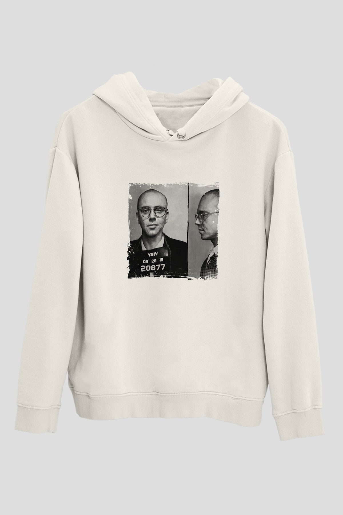 Logic Baskılı Unisex Beyaz Kapüşonlu Sweatshirt
