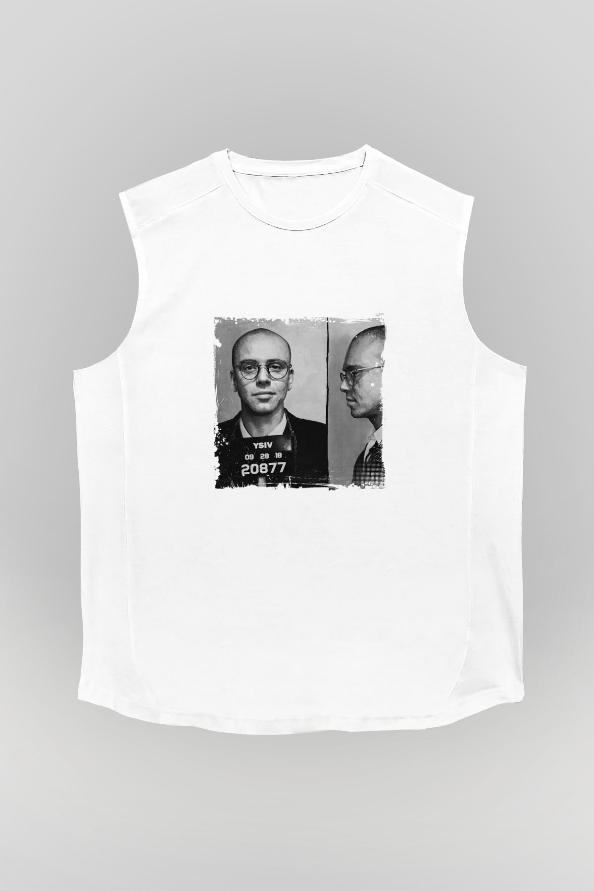 Logic Baskılı Unisex Beyaz Kolsuz Tişört