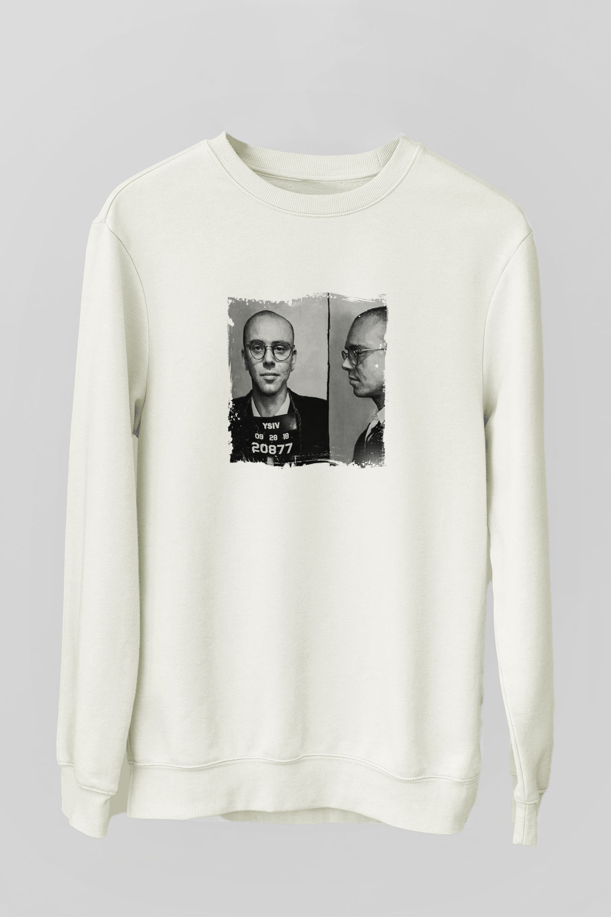 Logic Baskılı Unisex Beyaz Sweatshirt