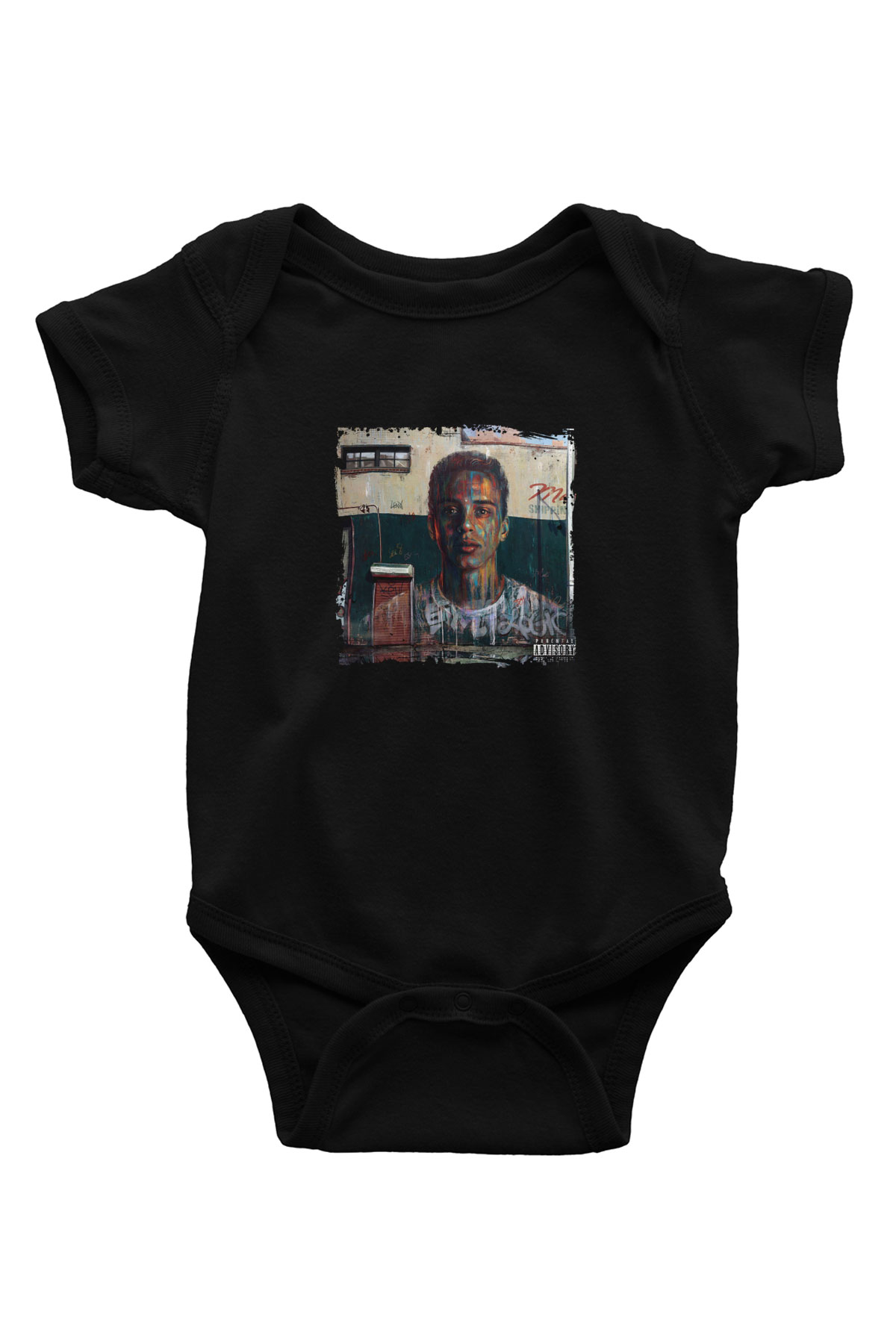 Logic Baskılı Unisex Siyah Bebek Body - Zıbın
