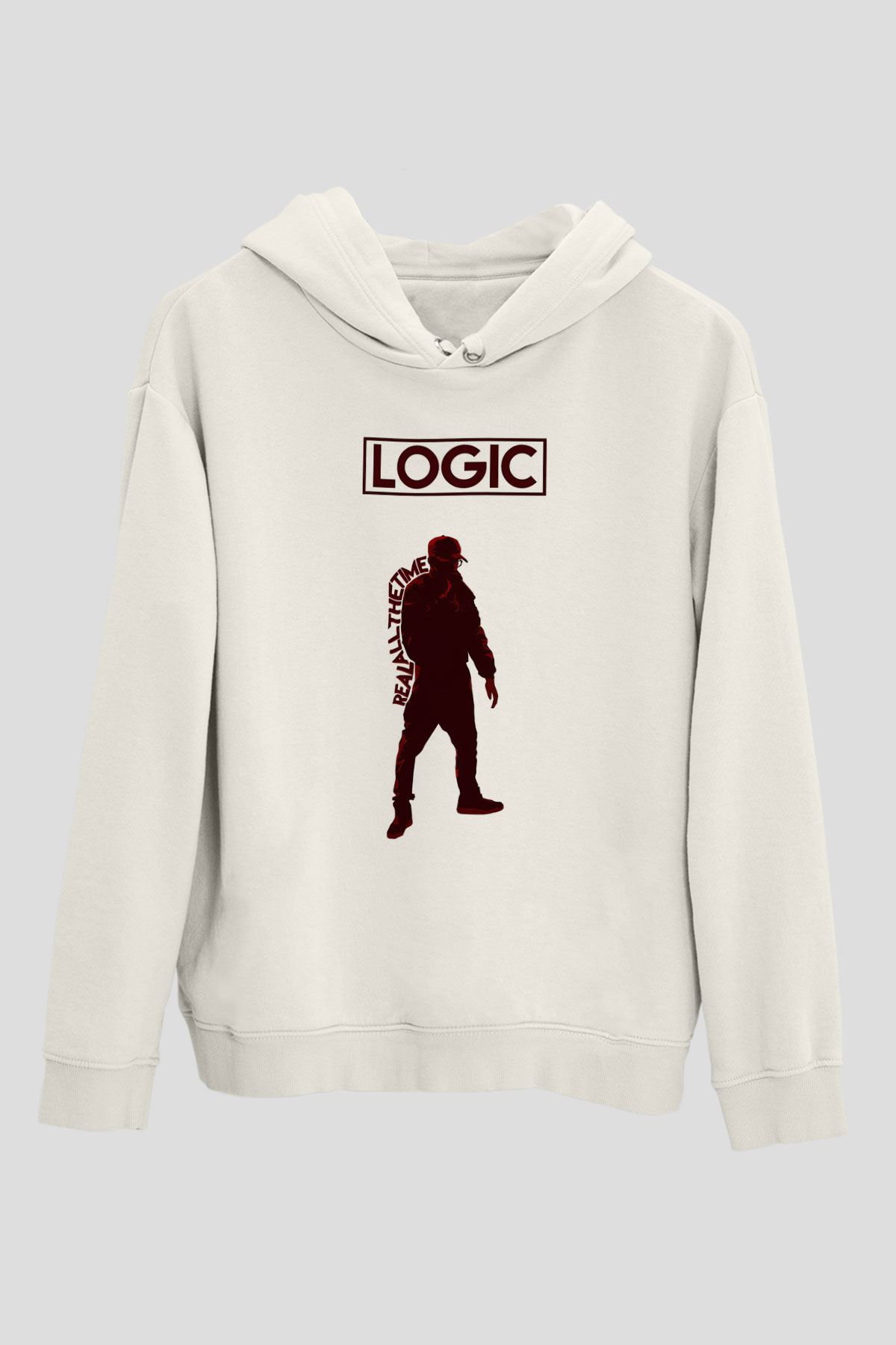 Logic Beyaz Unisex Kapşonlu Sweatshirt
