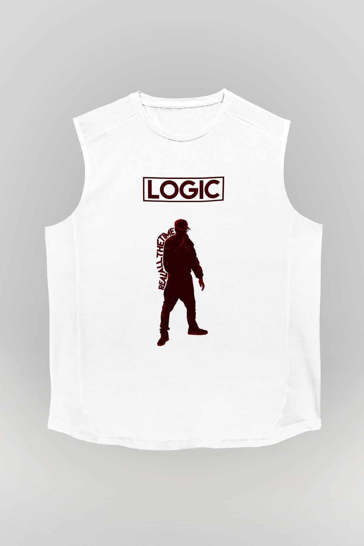 Logic Beyaz Unisex Kolsuz Tişört