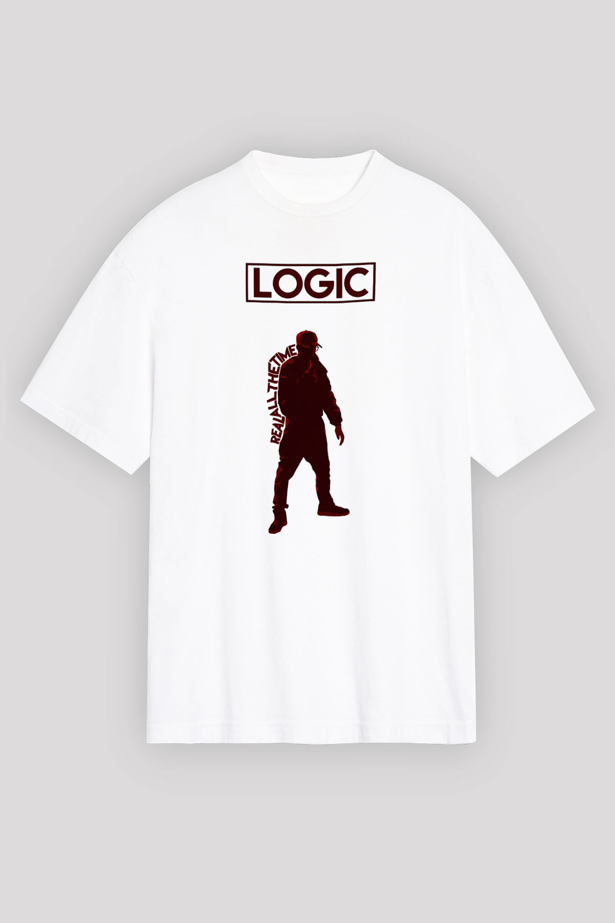 Logic Beyaz Unisex Oversize Tişört T-Shirt