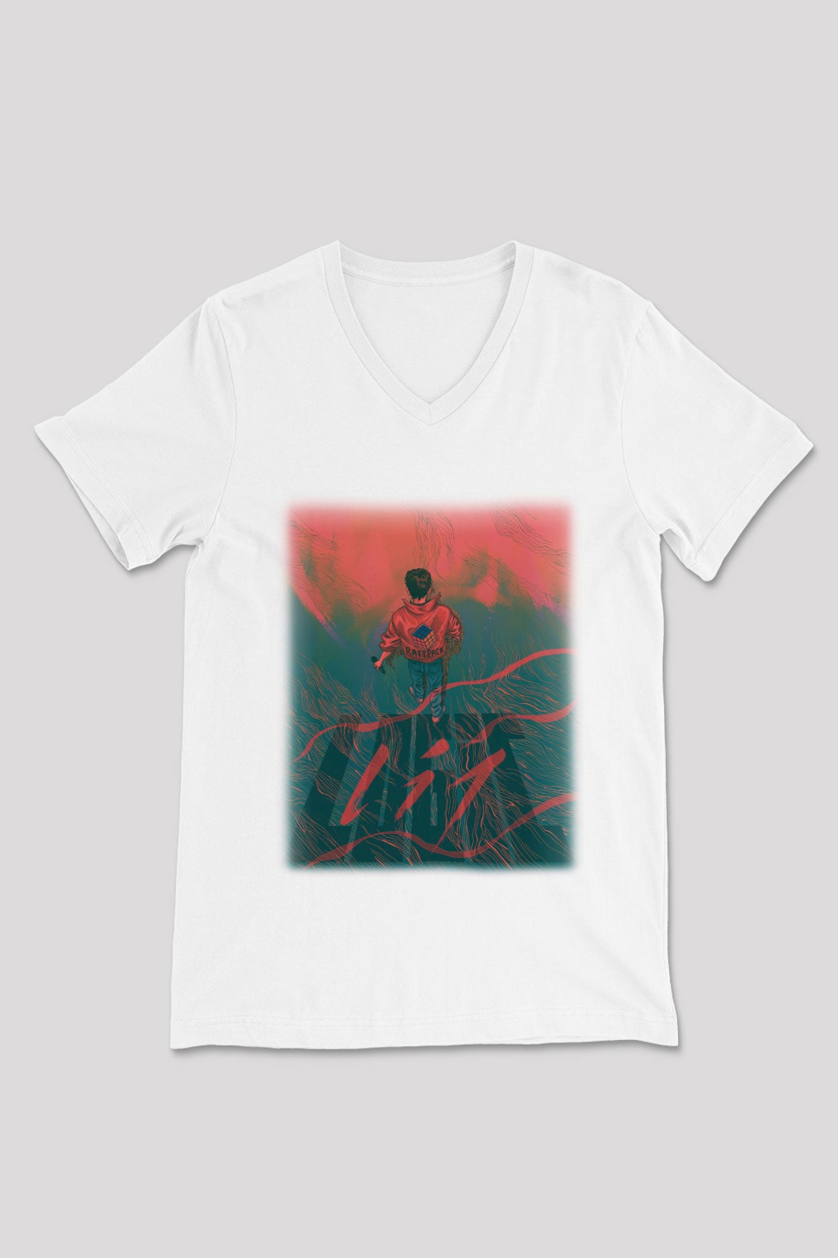 Logic Beyaz Unisex V Yaka Tişört T-Shirt