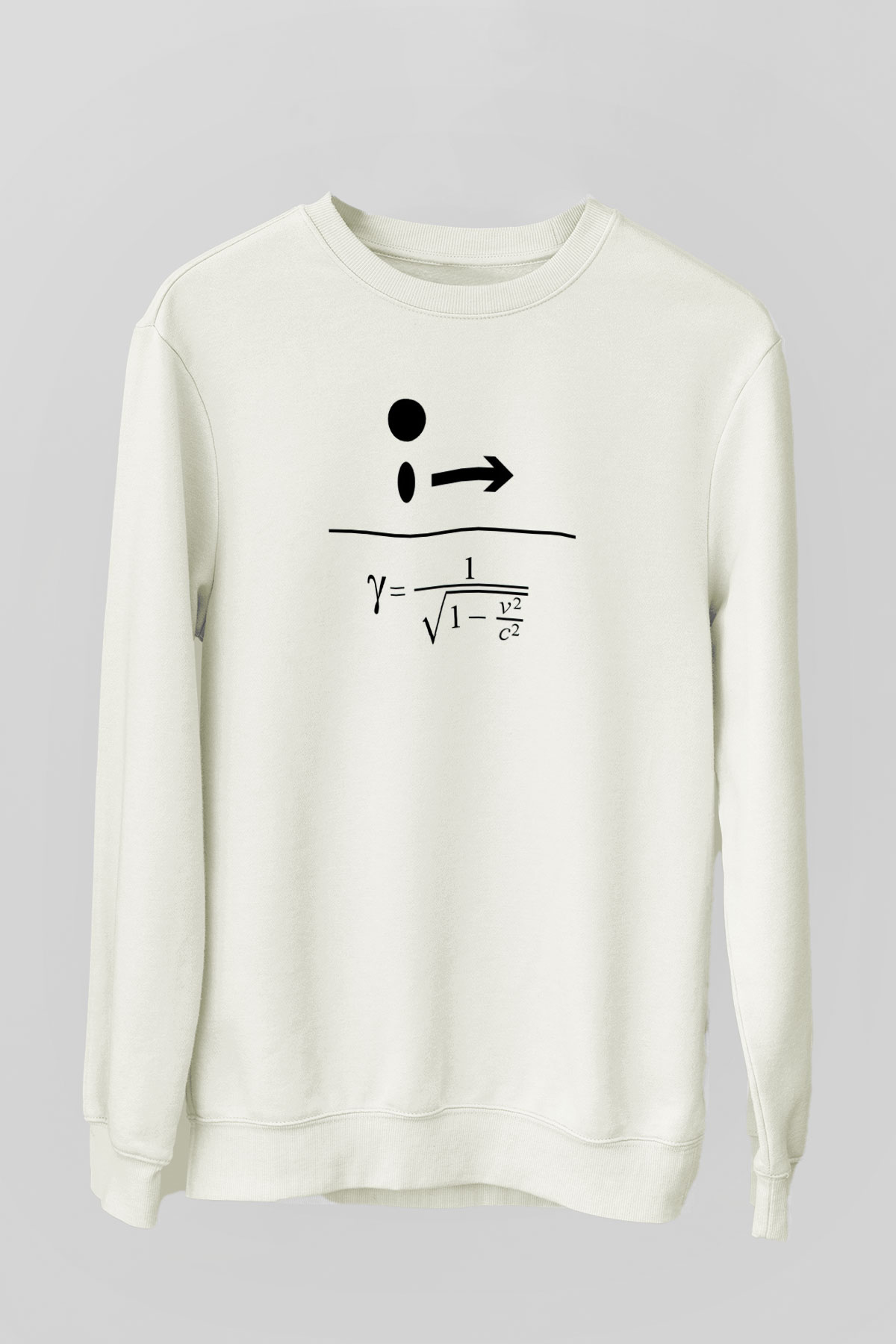 Lorentz Faktörü Baskılı Unisex Ekru Sweatshirt