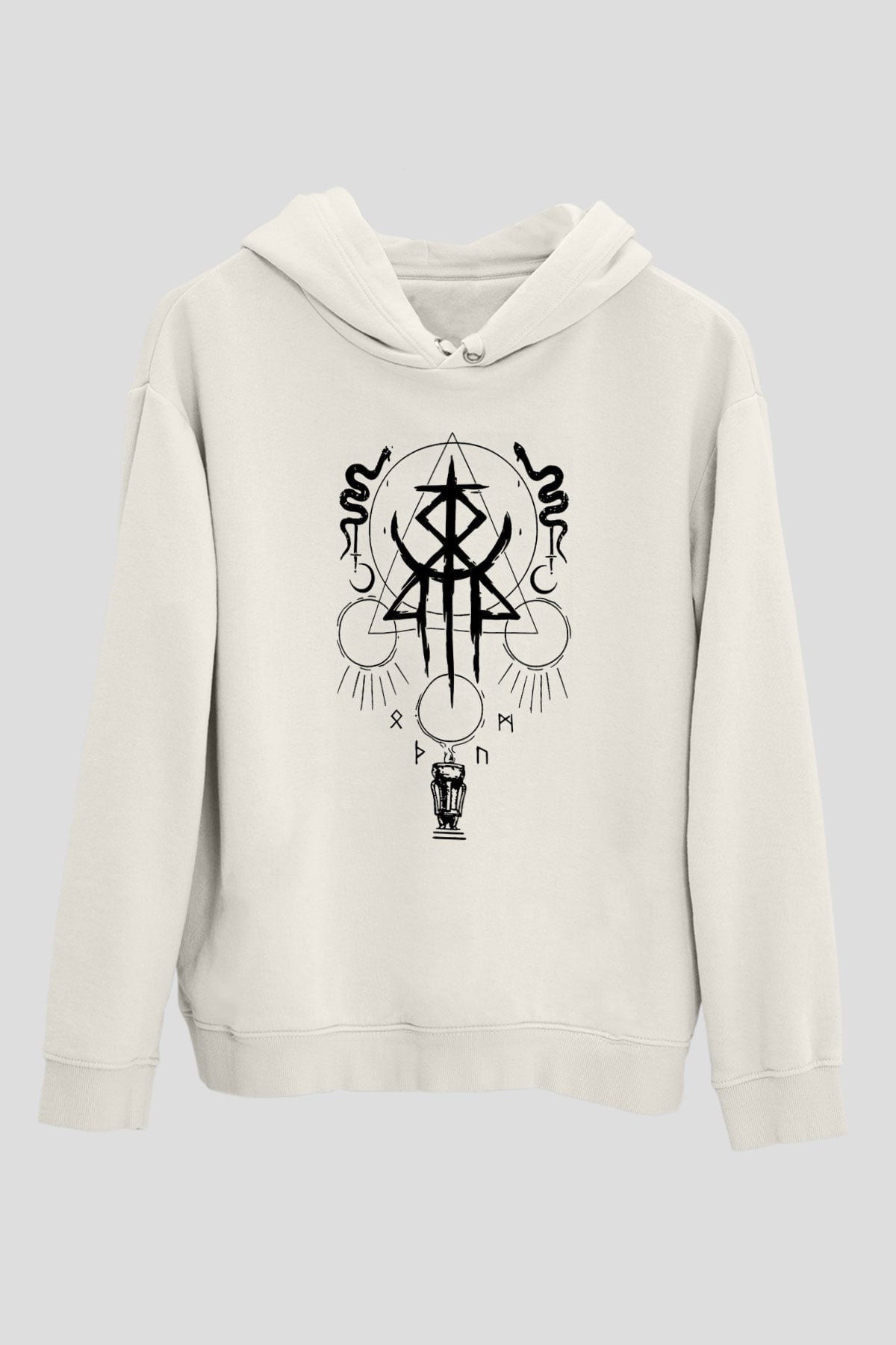 Lorna Shore Baskılı Beyaz Unisex Kapüşonlu Sweatshirt