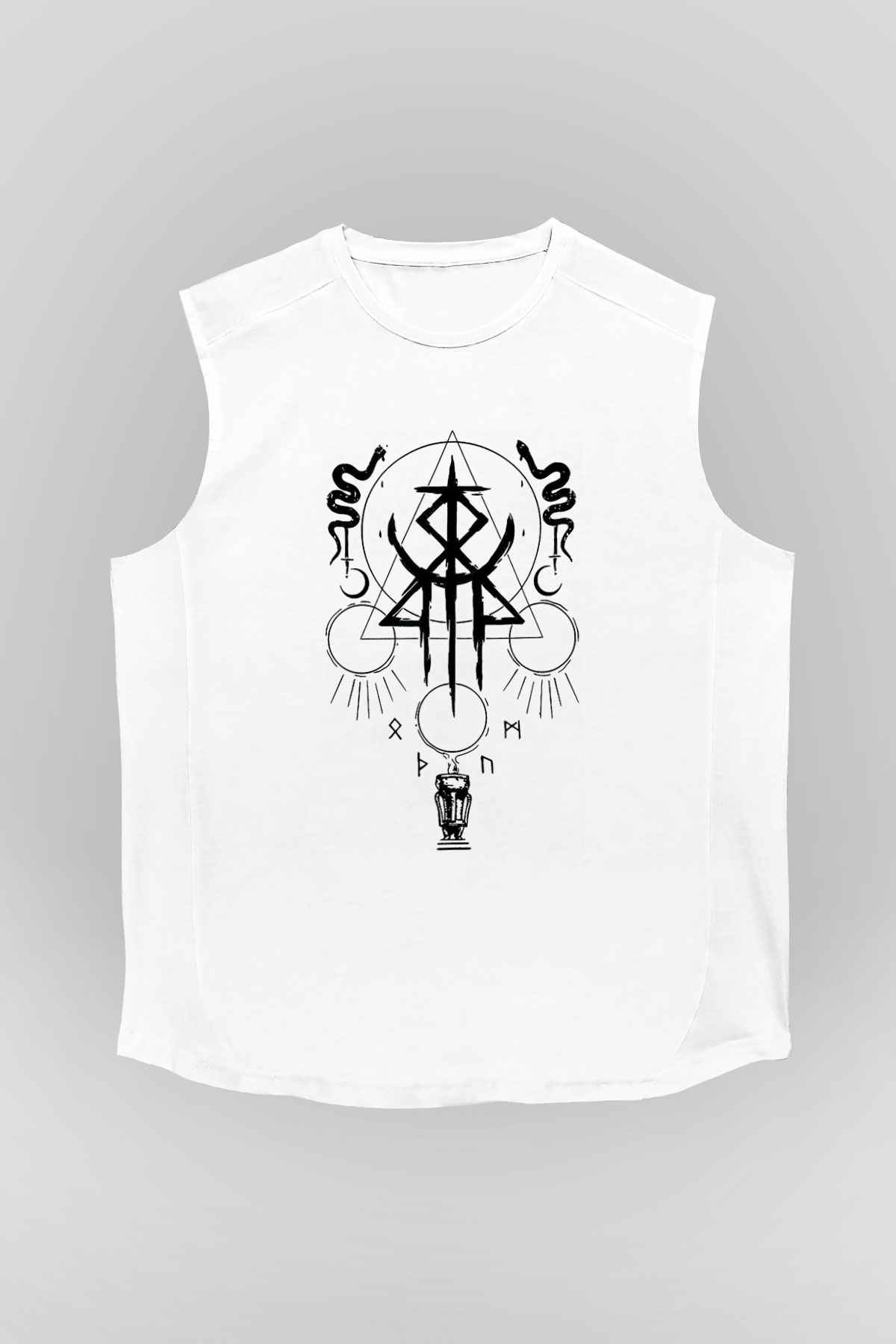 Lorna Shore Baskılı Beyaz Unisex Kolsuz Tişört - Tshirt