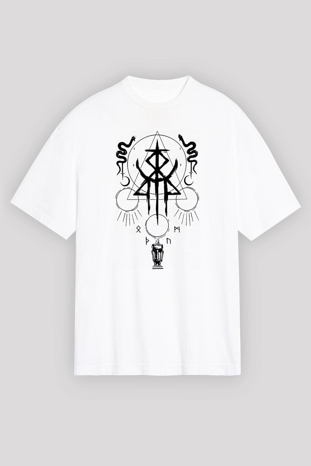 Lorna Shore Baskılı Beyaz Unisex Oversize Tişört - Tshirt