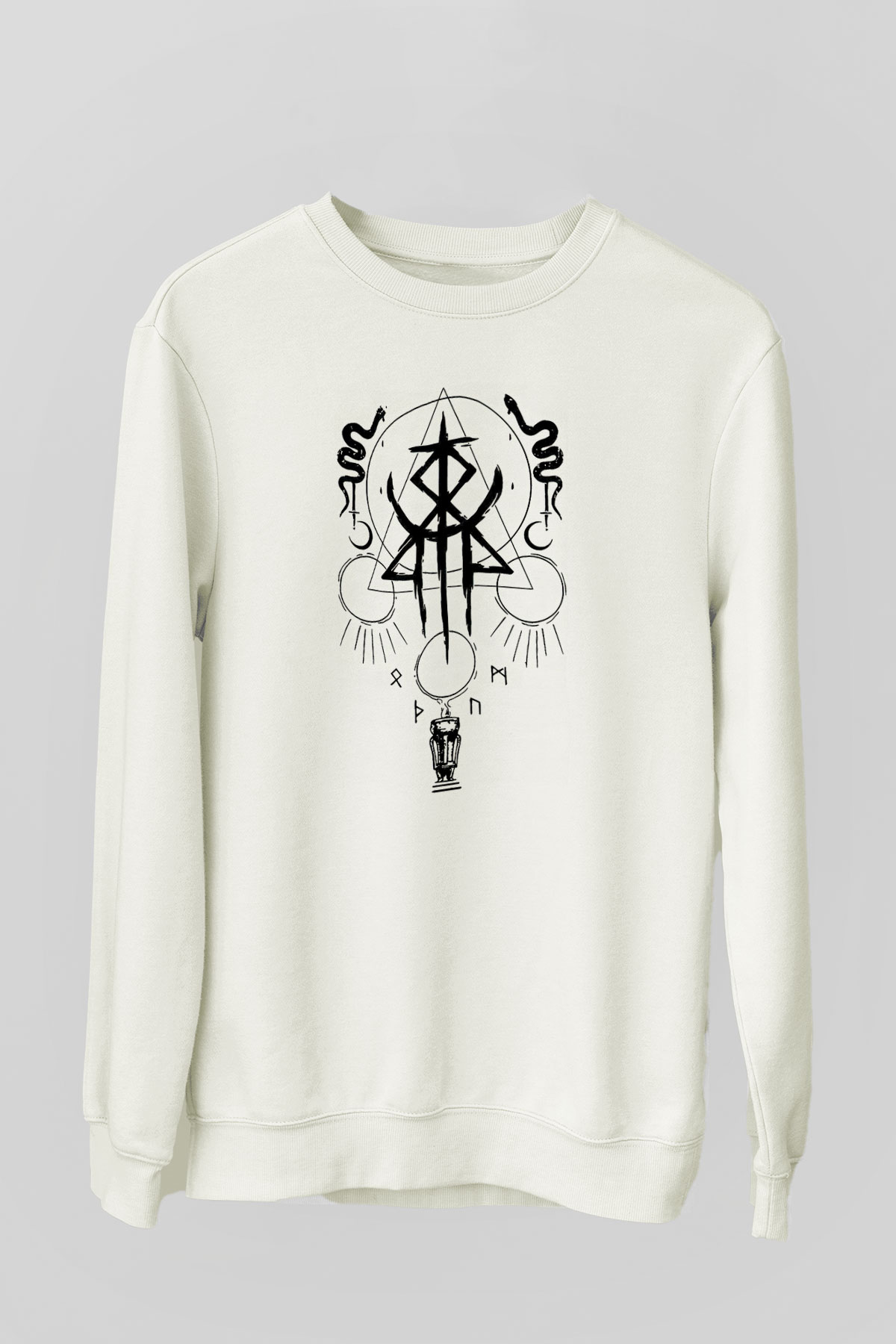 Lorna Shore Baskılı Beyaz Unisex Sweatshirt