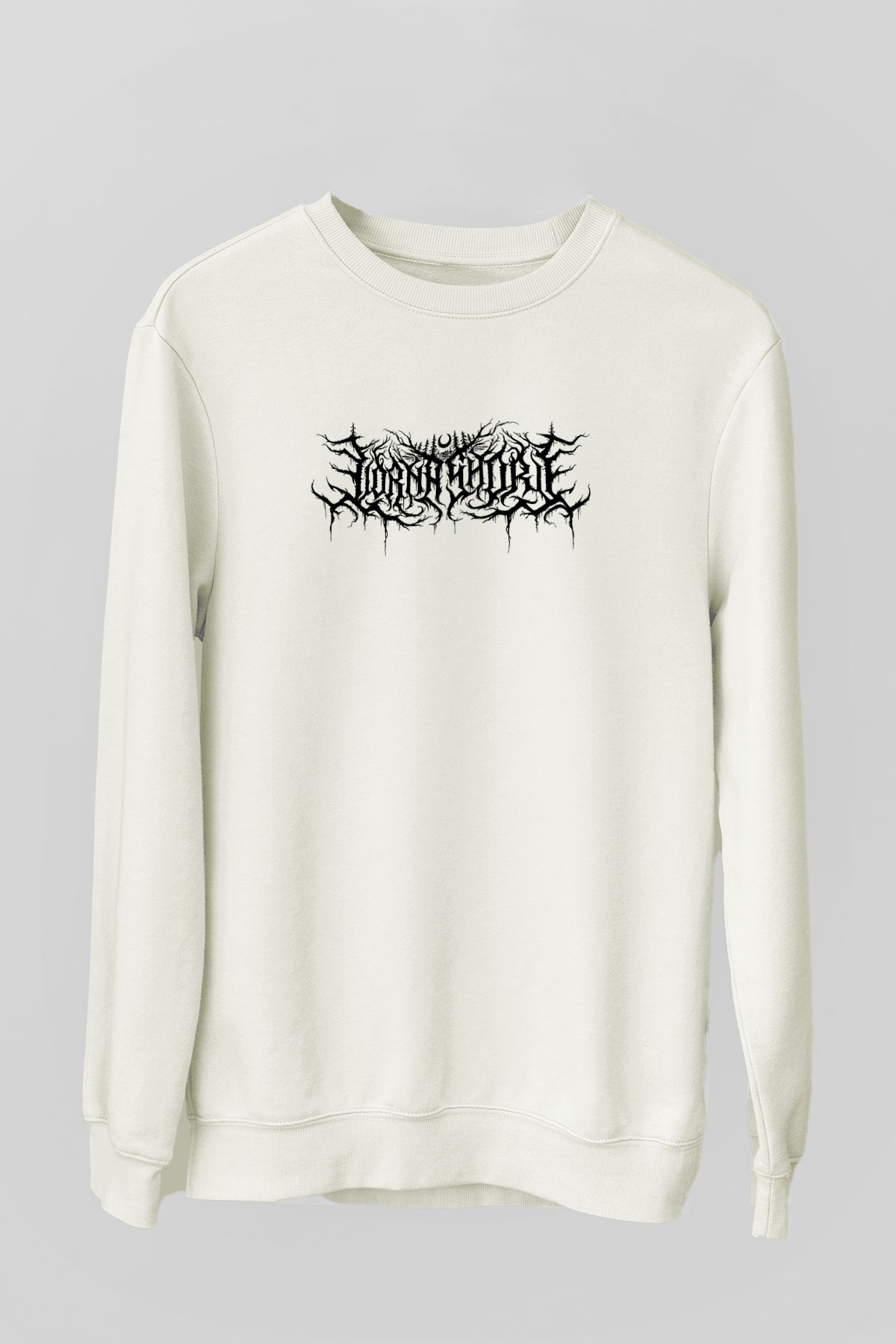 Lorna Shore Baskılı Beyaz Unisex Sweatshirt