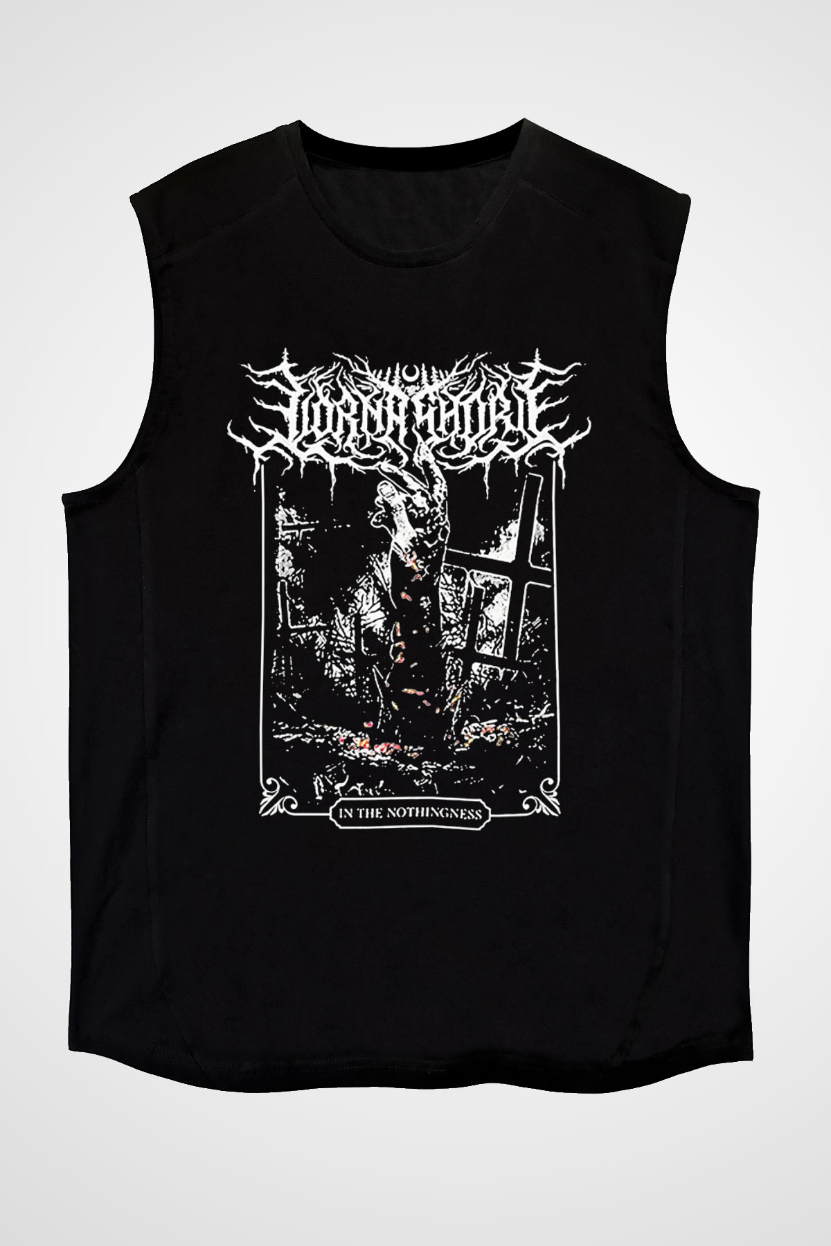 Lorna Shore Baskılı Unisex Siyah Kolsuz Tişört - Tshirt