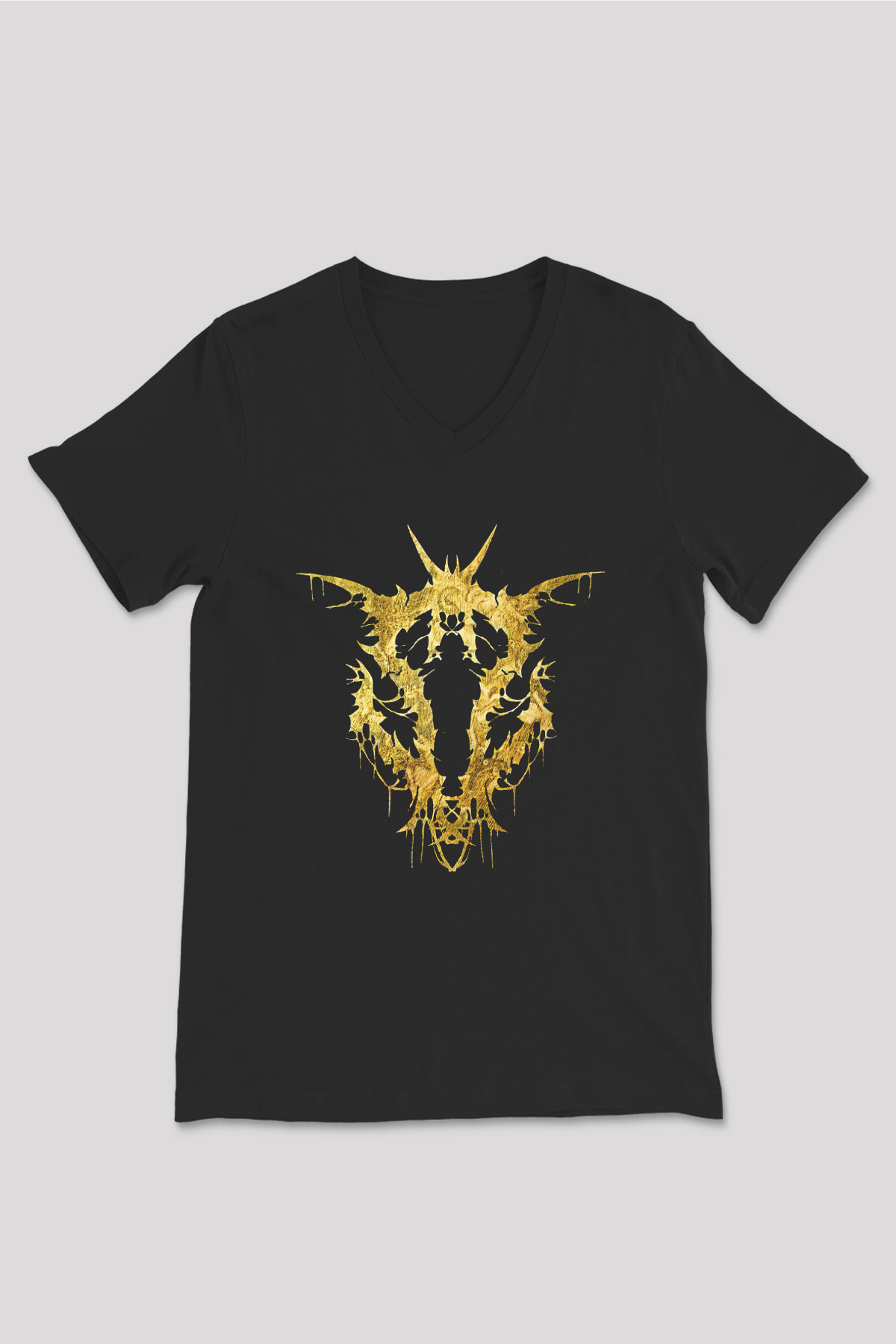 Lorna Shore Baskılı Unisex Siyah V Yaka Tişört - Tshirt